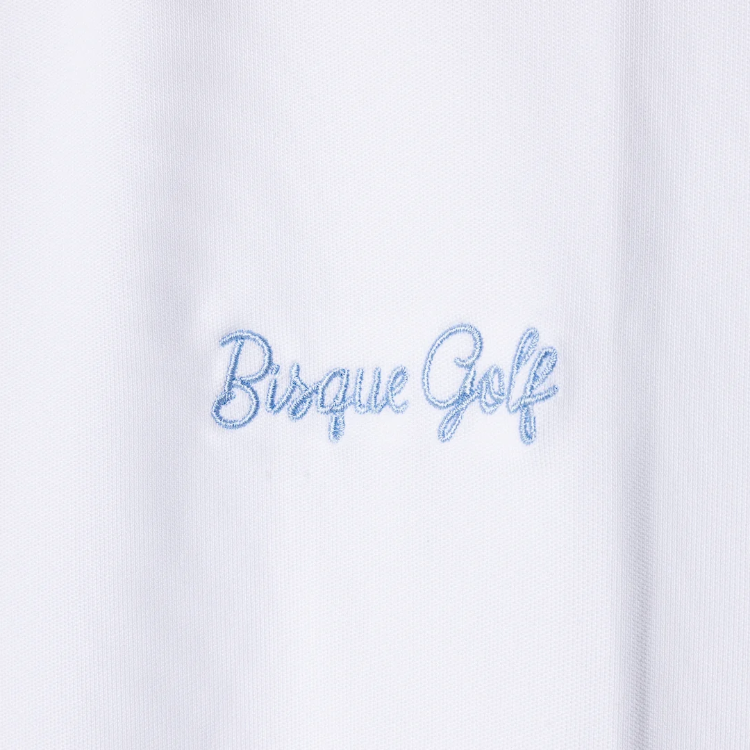 FootJoy x Bisque Golf Tipped Pique Polo - White - Image 4