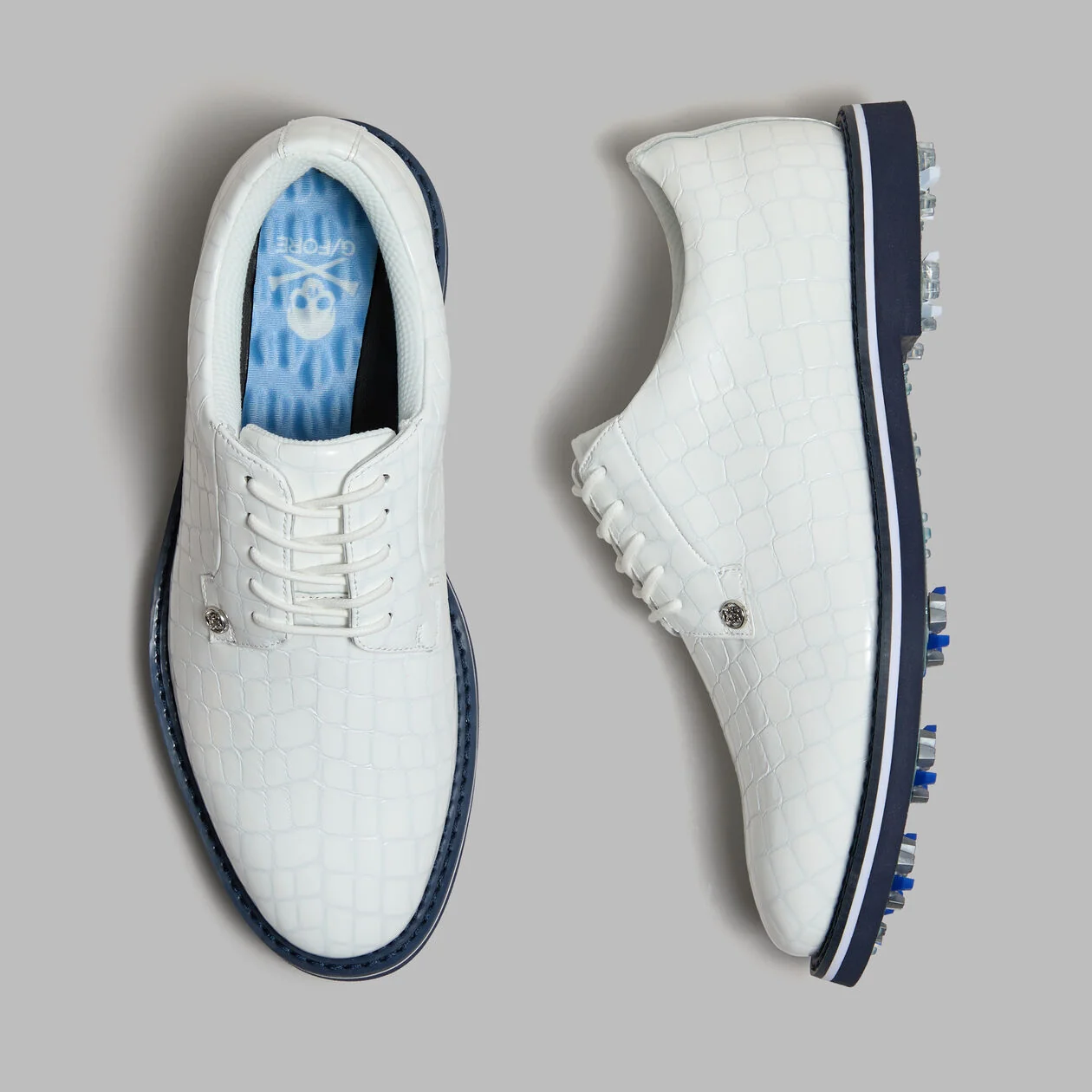G/FORE Gallivanter Croc-Embossed Leather Derby Golf Shoe - Image 10