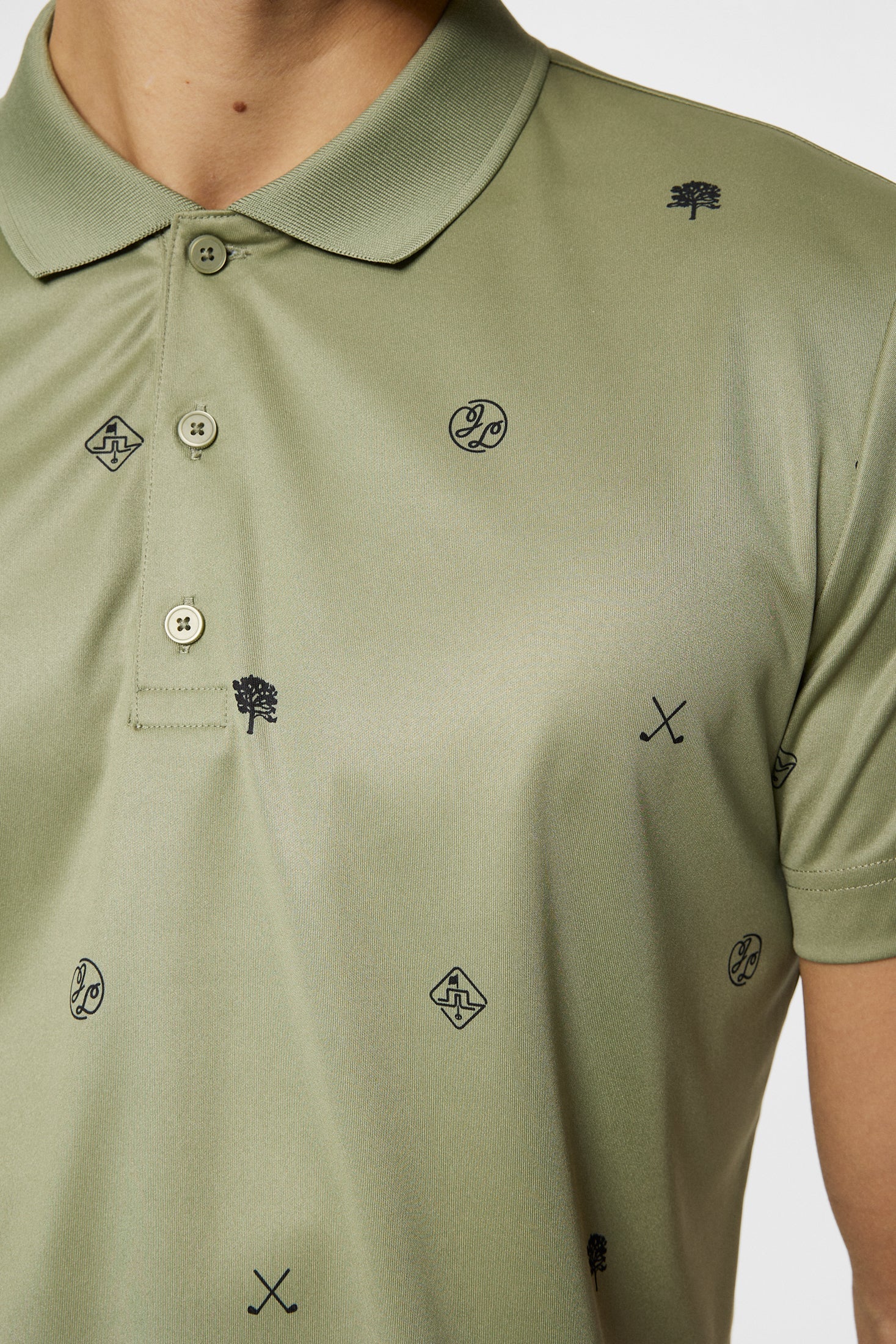J. Lindeberg Clubhouse Motif Polo - Oil Green - Image 2