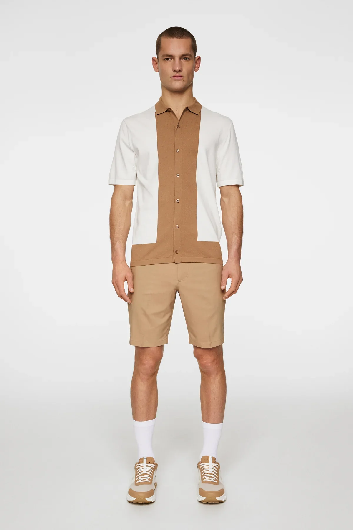 J. Lindeberg Rue Knitted Polo Shirt White - Image 5