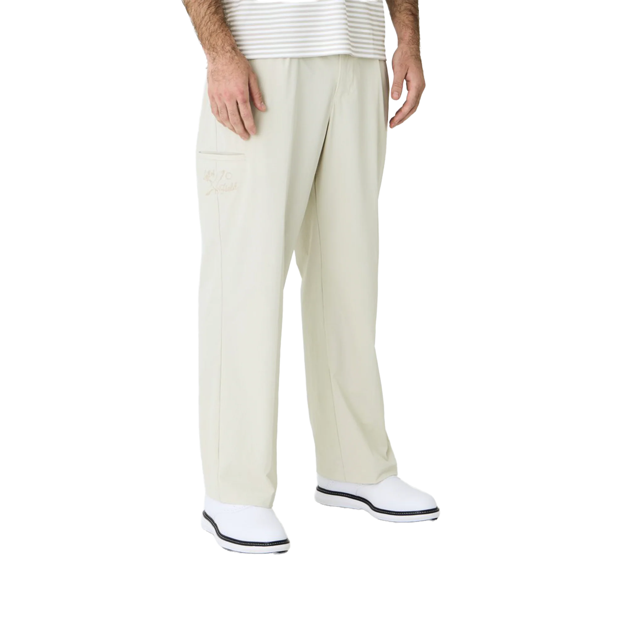 Left of Field Golf Double Pleated Lite Technical Pant - Beige - Image 5