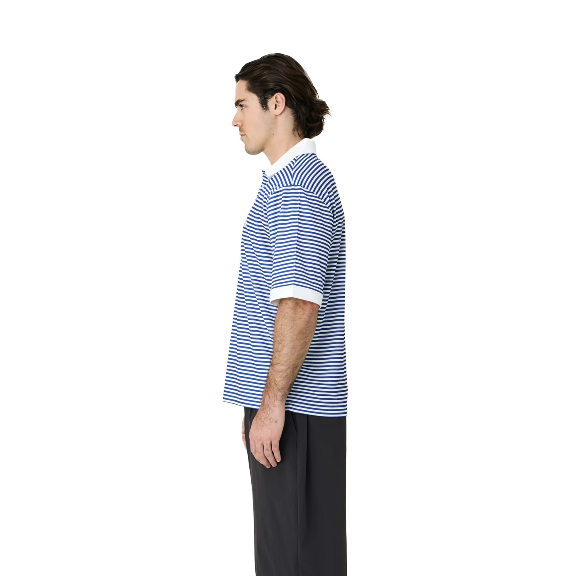 Left of Field Golf Mornington Polo Striped - Blue/White - Image 3