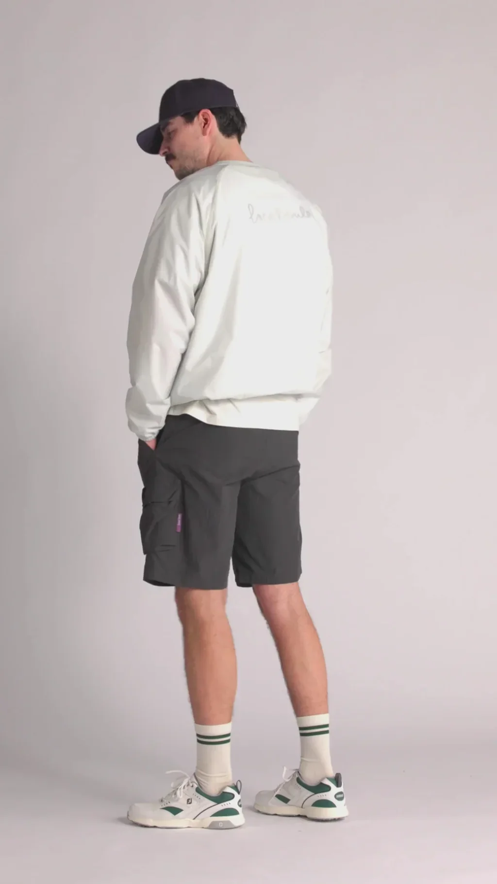 Local Rule Crewneck Windbreaker - Stone - Image 4