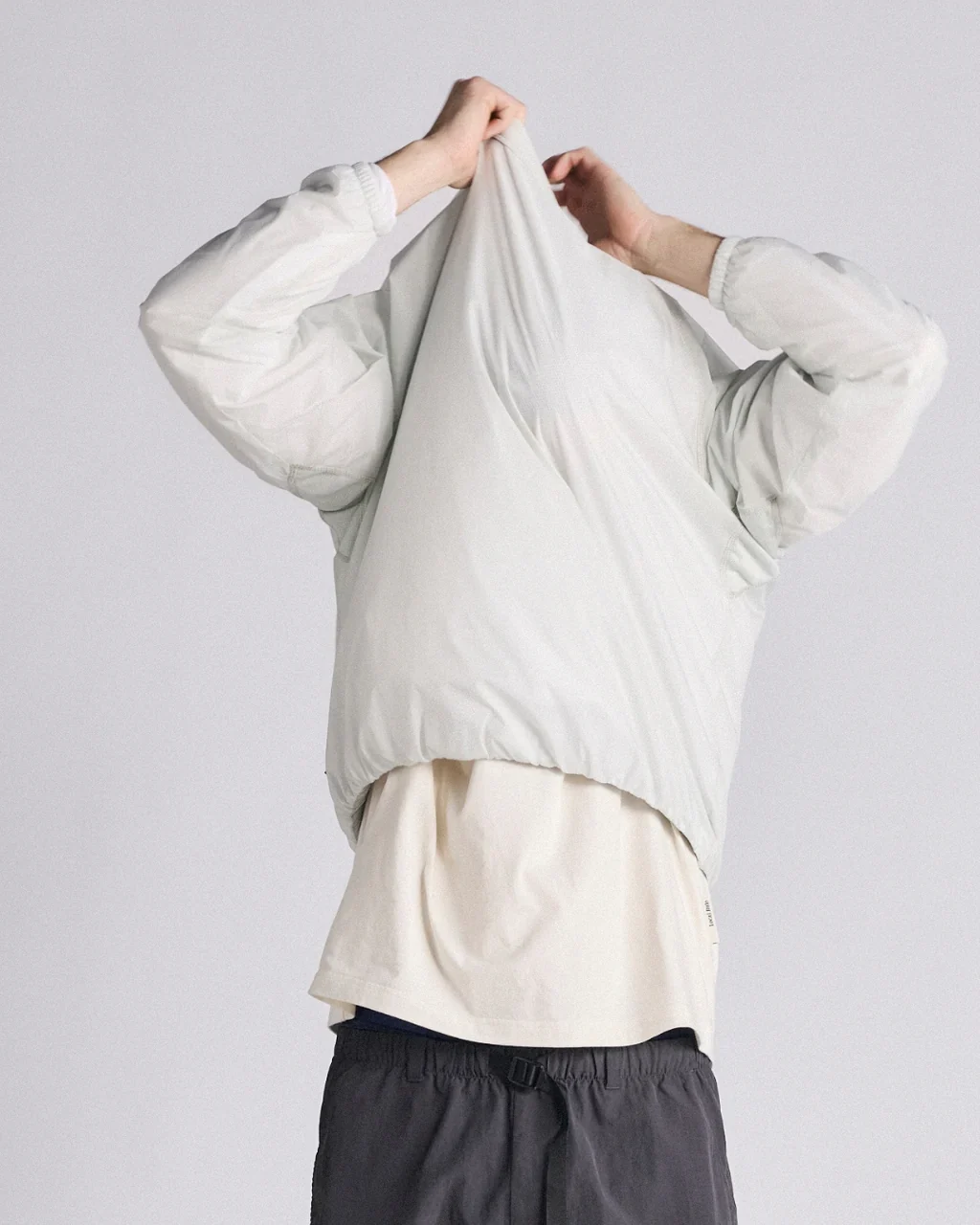 Local Rule Crewneck Windbreaker - Stone - Image 5