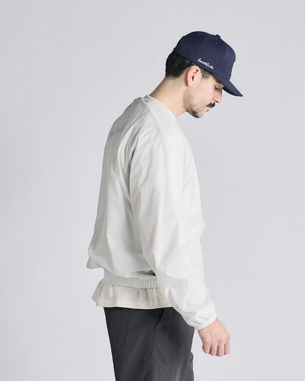 Local Rule Crewneck Windbreaker - Stone - Image 6