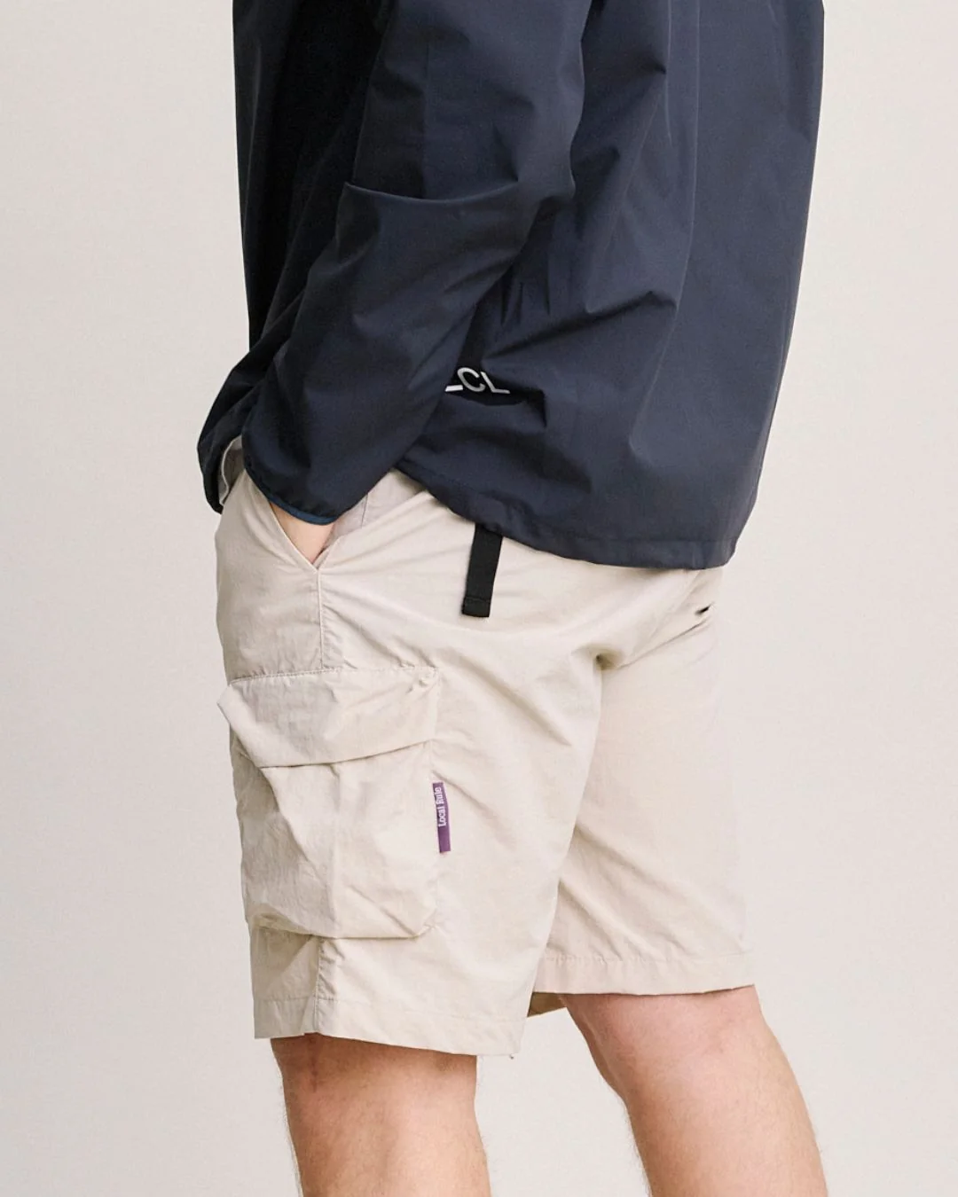 Local Rule Lightweight Tech Shorts Beige - Image 3