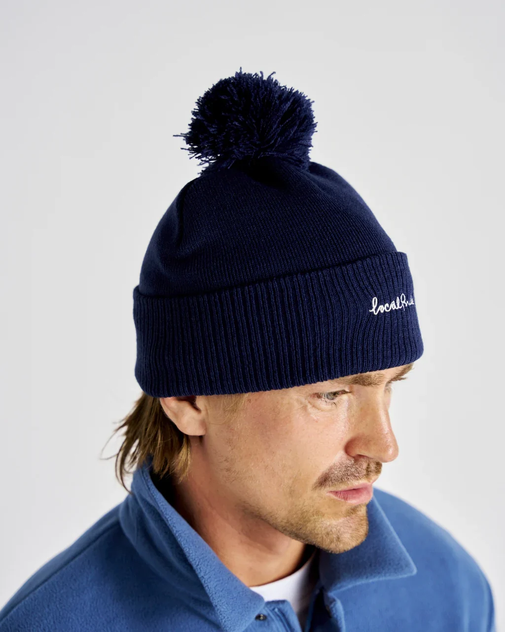 Local Rule Pom Pom Beanie - Navy - Image 4