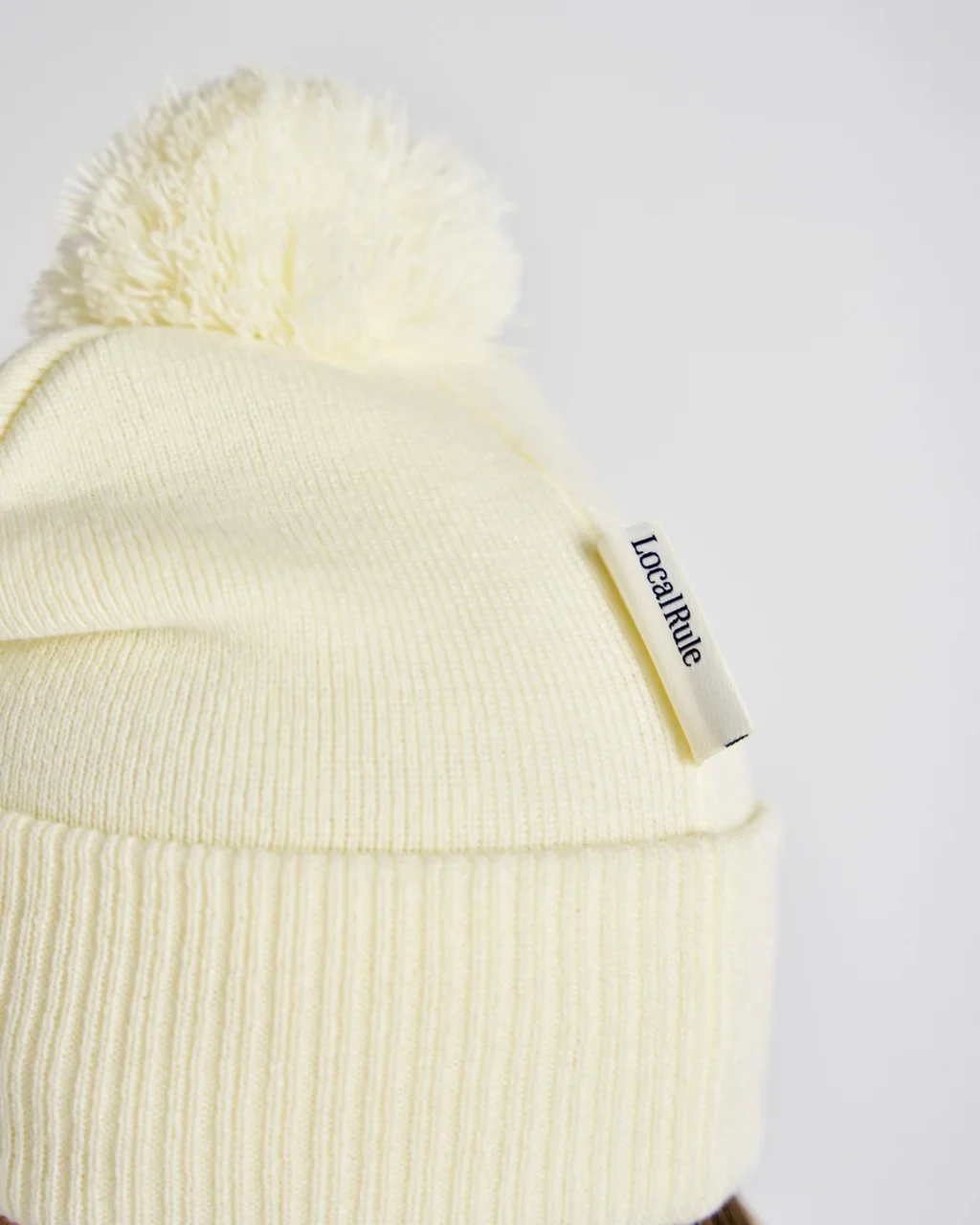 Local Rule Pom Pom Beanie - Offwhite - Image 7