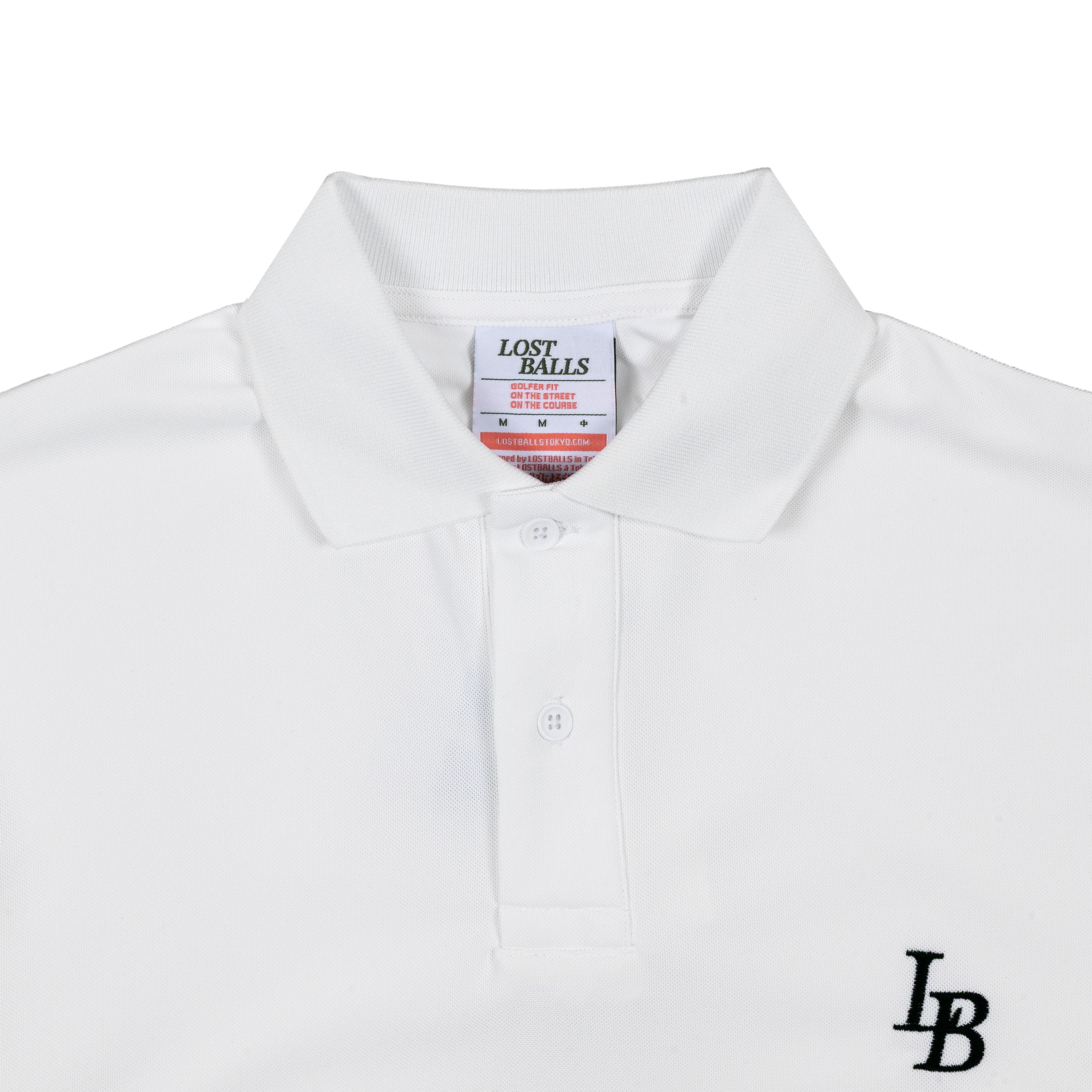 Lost Balls Logo Polo - White - Image 4