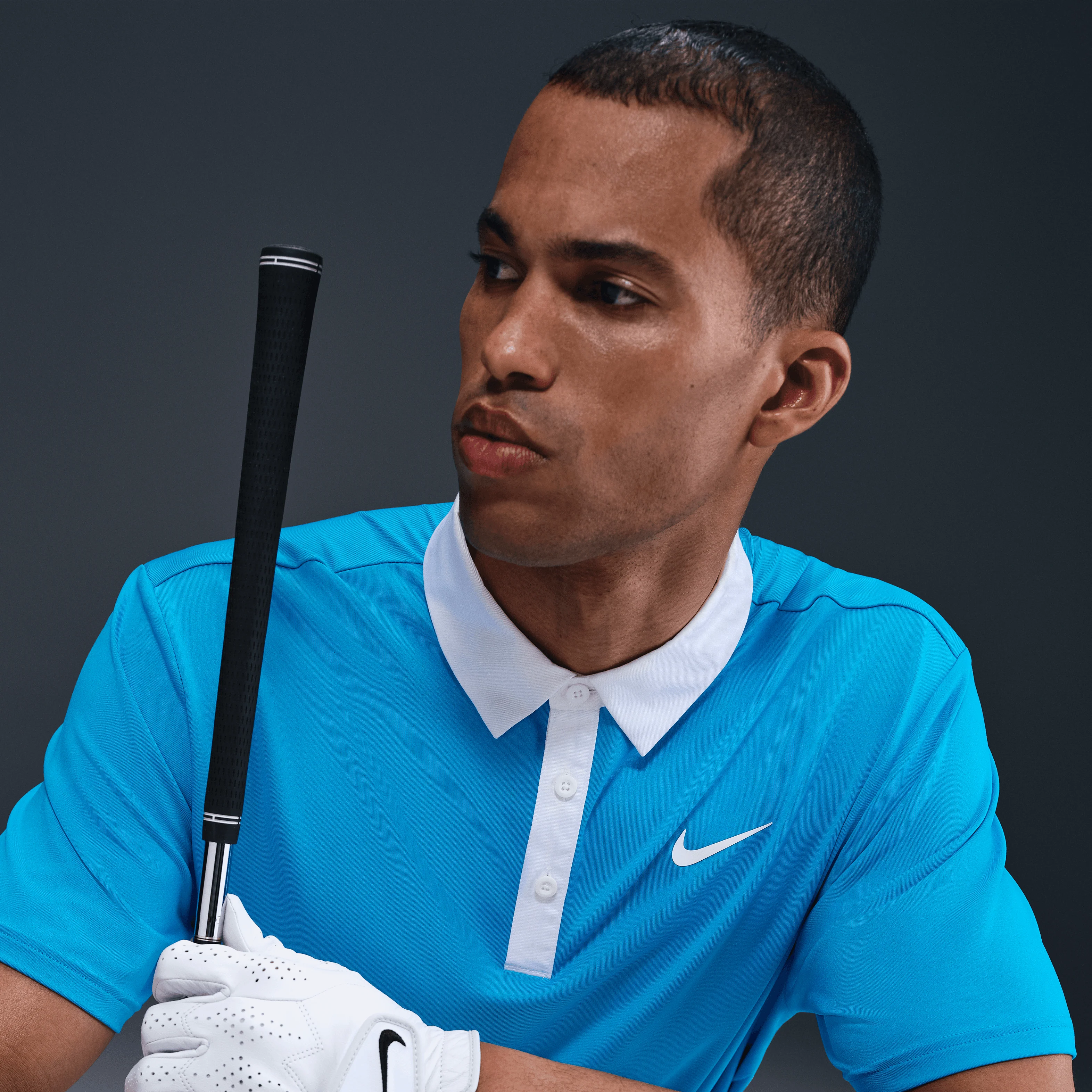 Nike M Dri-FIT Tour Contrast Polo - Laser Blue/White/White - Image 10