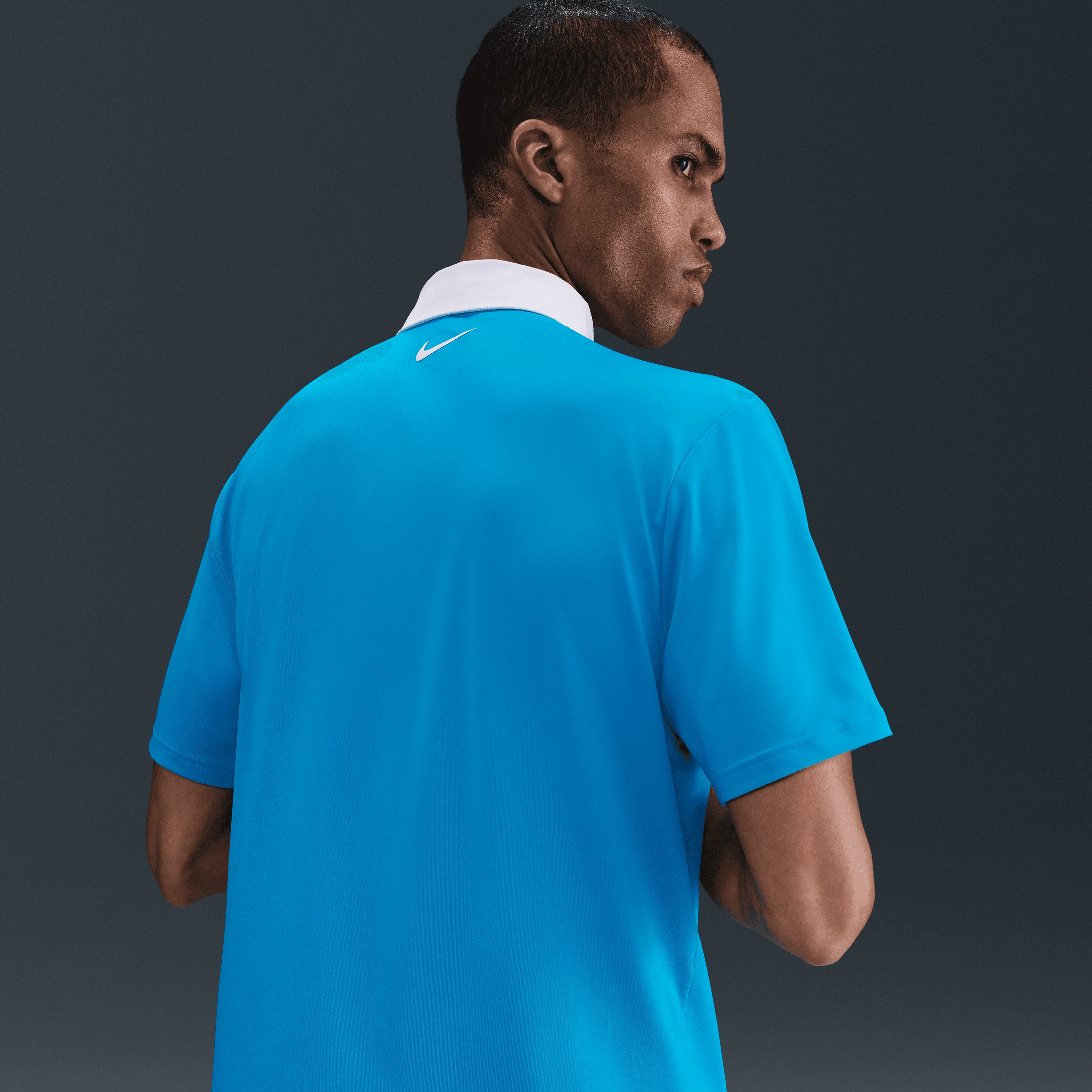 Nike M Dri-FIT Tour Contrast Polo - Laser Blue/White/White - Image 2