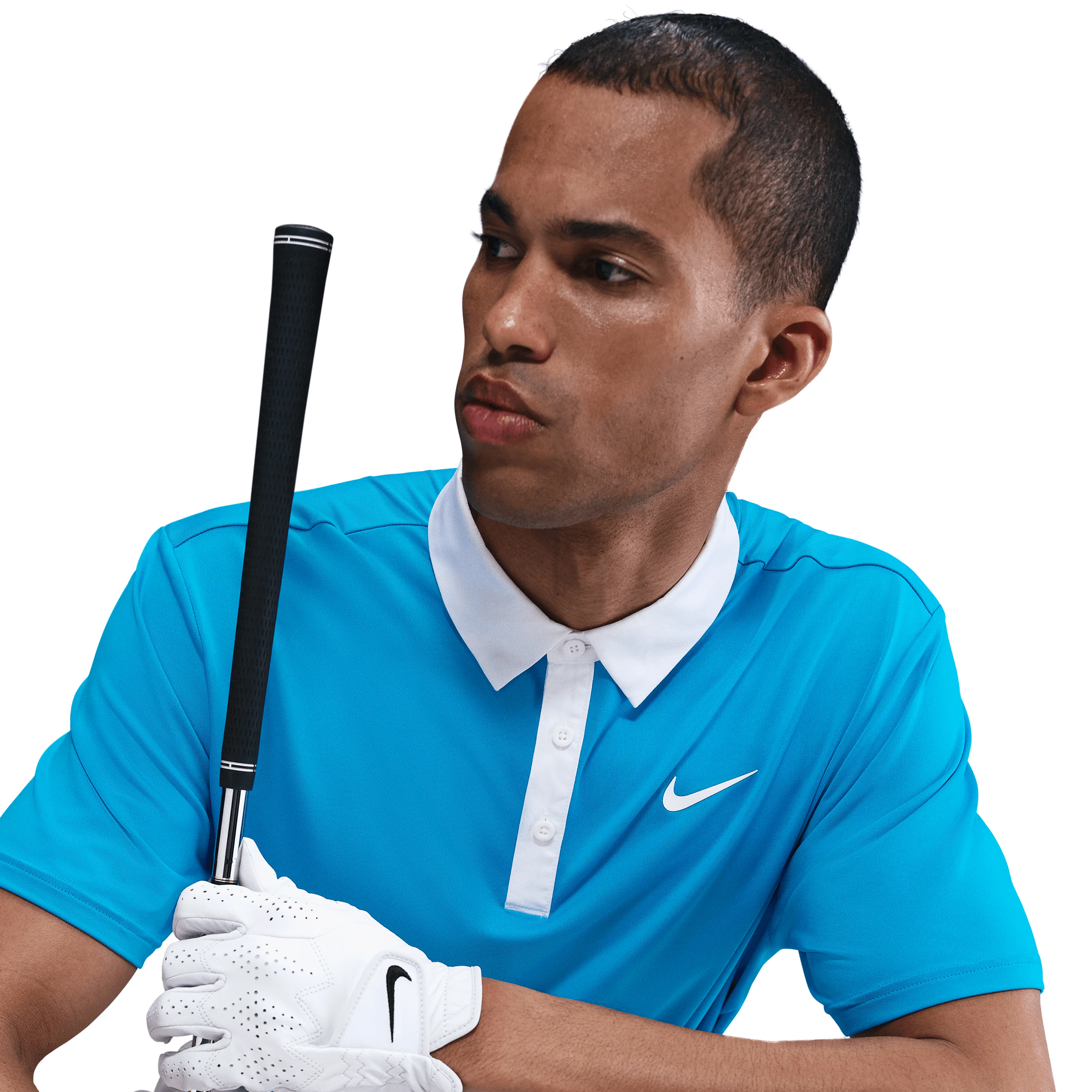 Nike M Dri-FIT Tour Contrast Polo - Laser Blue/White/White - Image 6