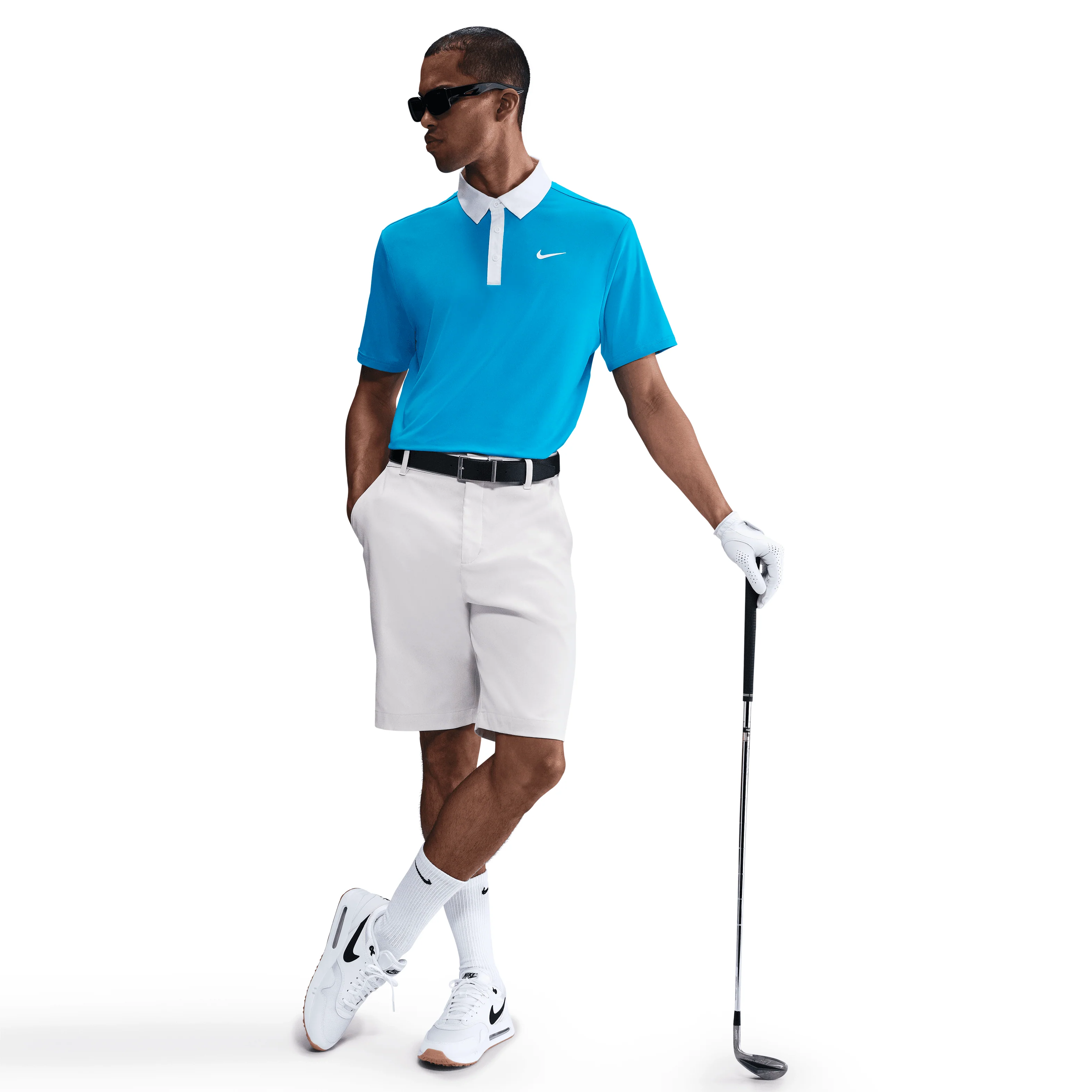 Nike M Dri-FIT Tour Contrast Polo - Laser Blue/White/White - Image 7
