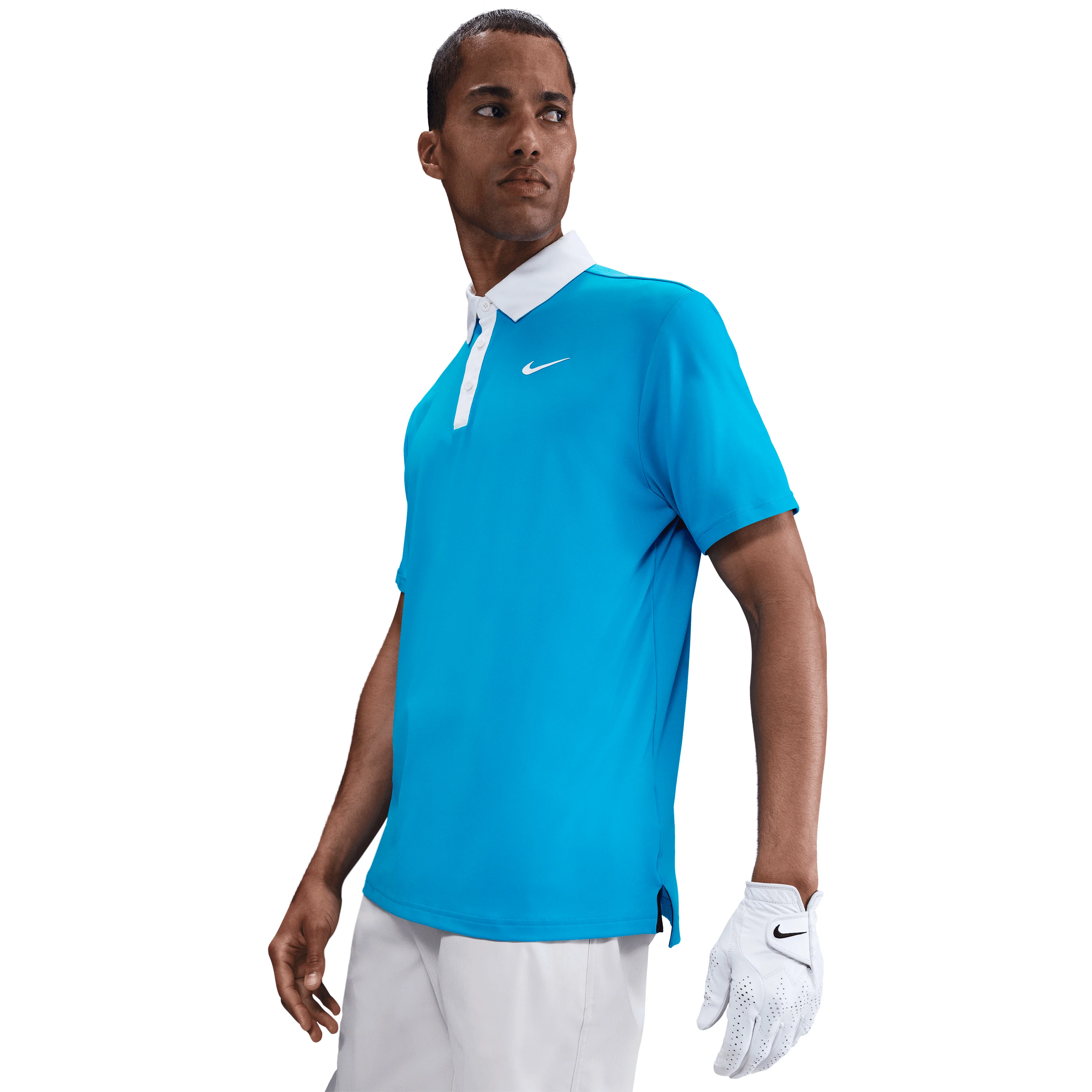 Nike M Dri-FIT Tour Contrast Polo - Laser Blue/White/White - Image 9