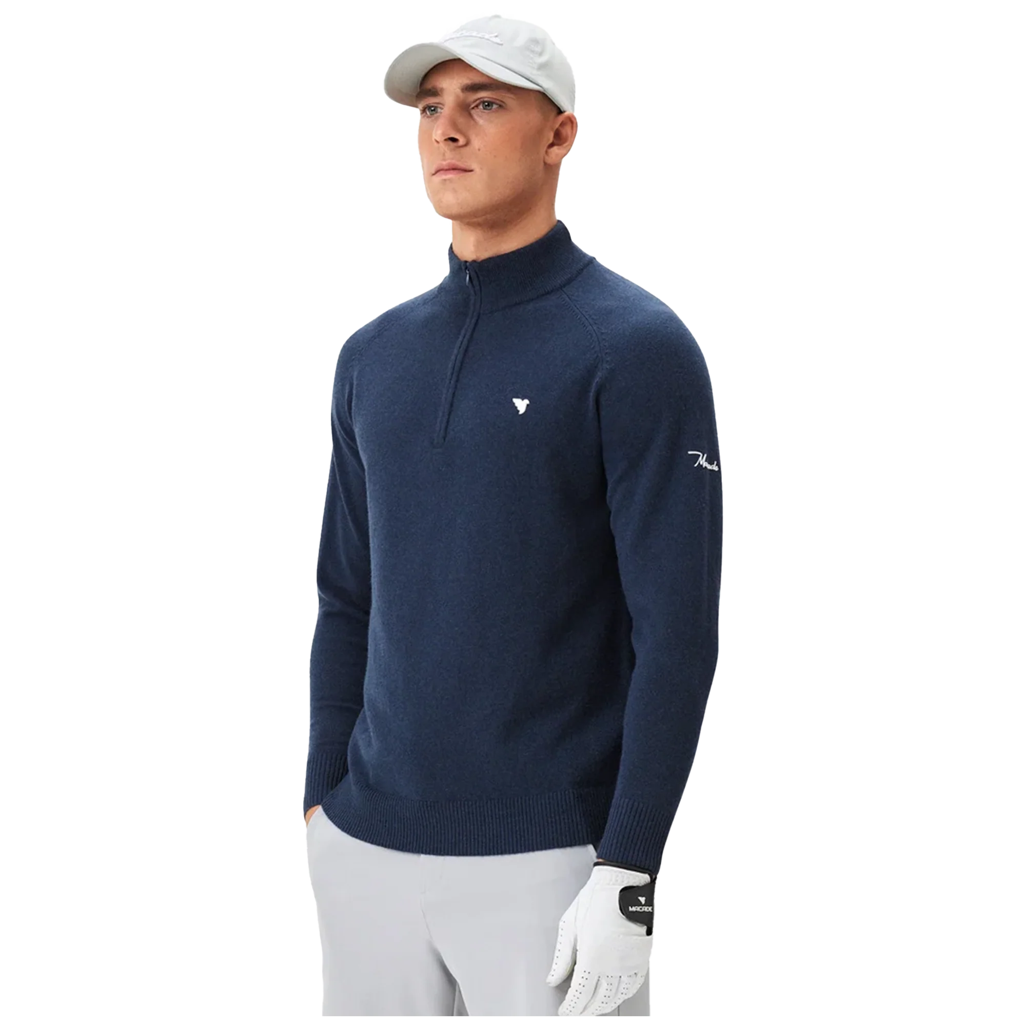 Macade Bridge Dark Blue Merino Quarter Zip - Image 2