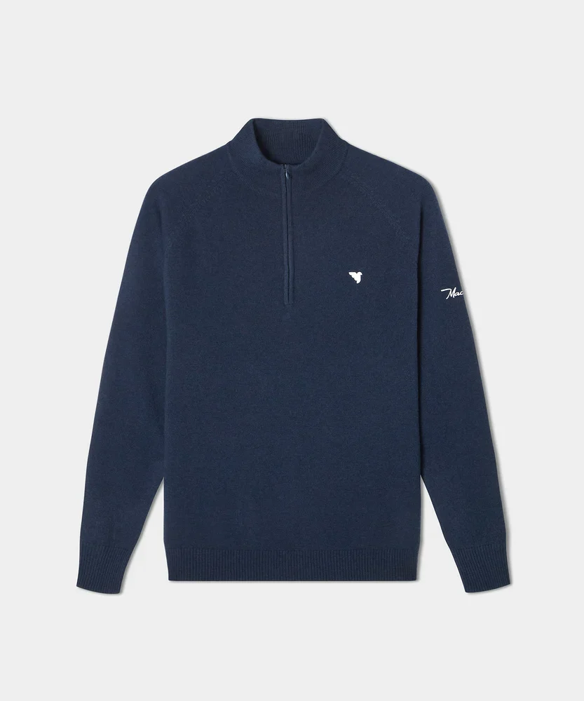 Macade Bridge Dark Blue Merino Quarter Zip - Image 3