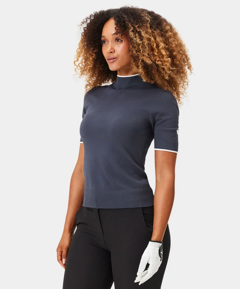 Macade Charcoal Air Mock Neck Top - Image 4