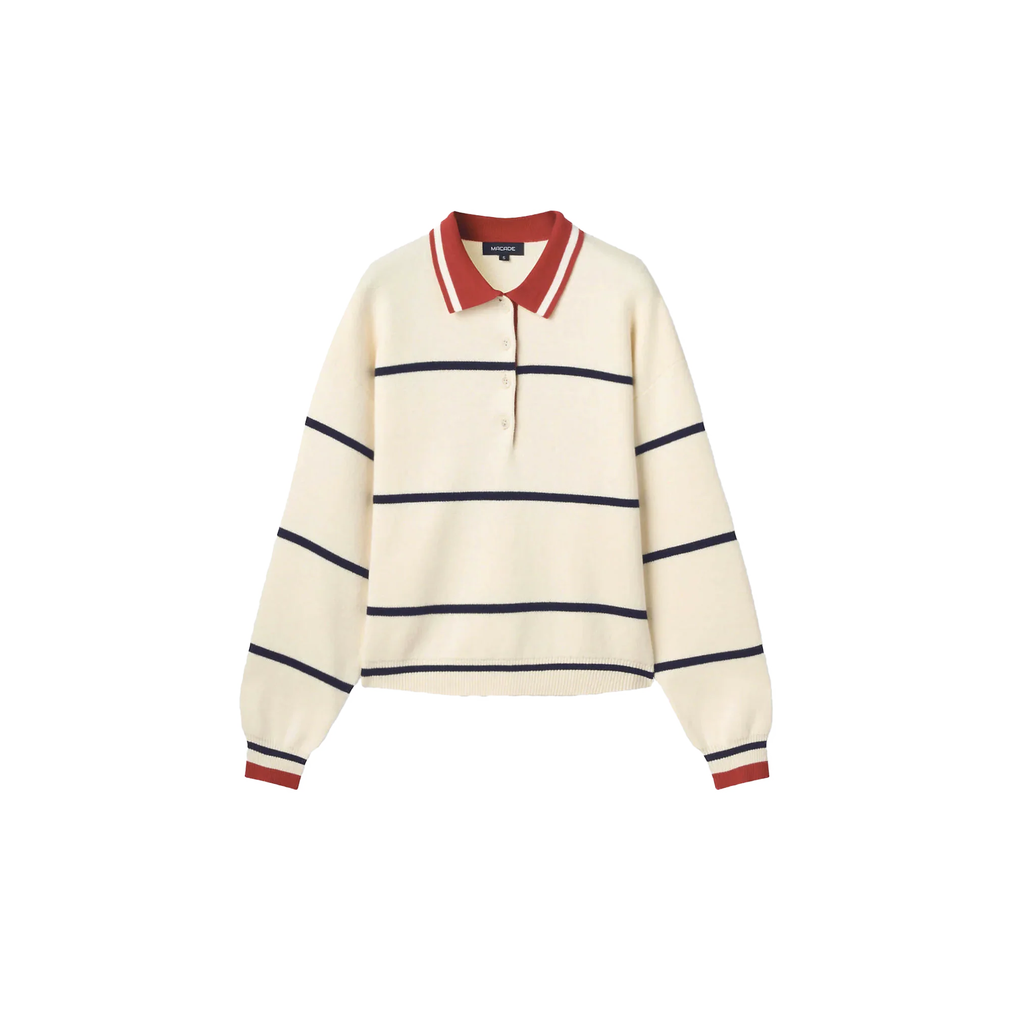 Macade Powder Club Knit Polo Sweater - Powder White