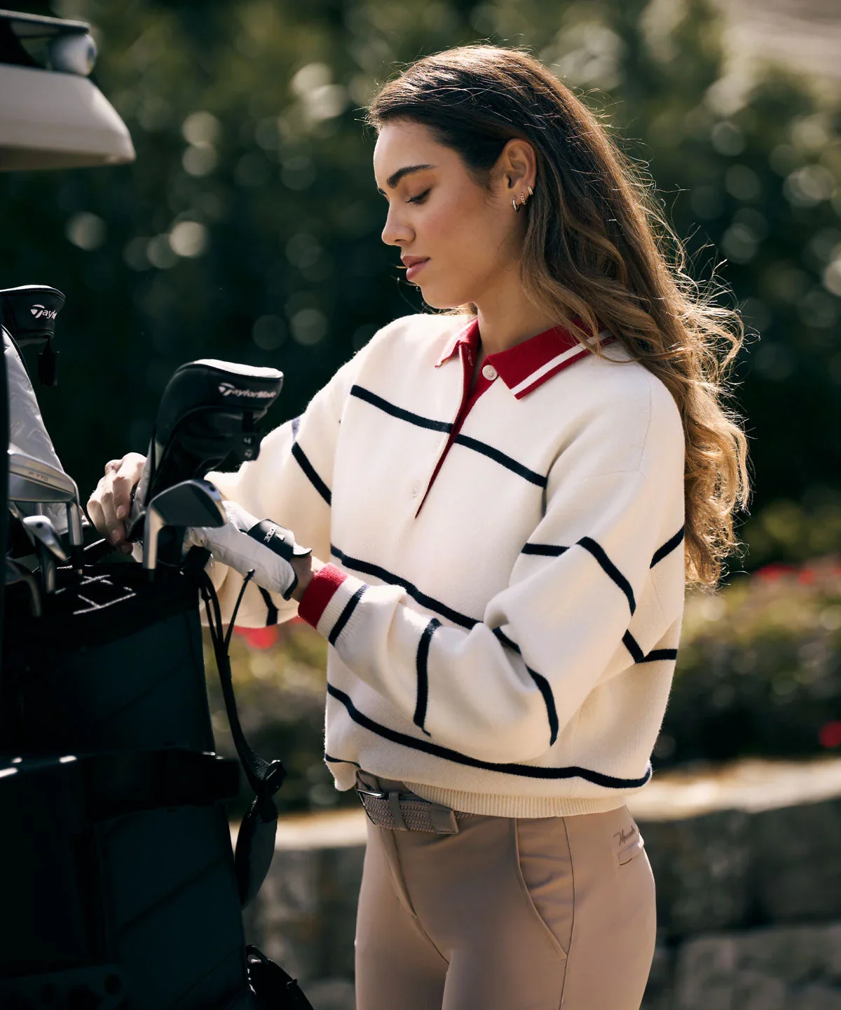 Macade Powder Club Knit Polo Sweater - Powder White - Image 2