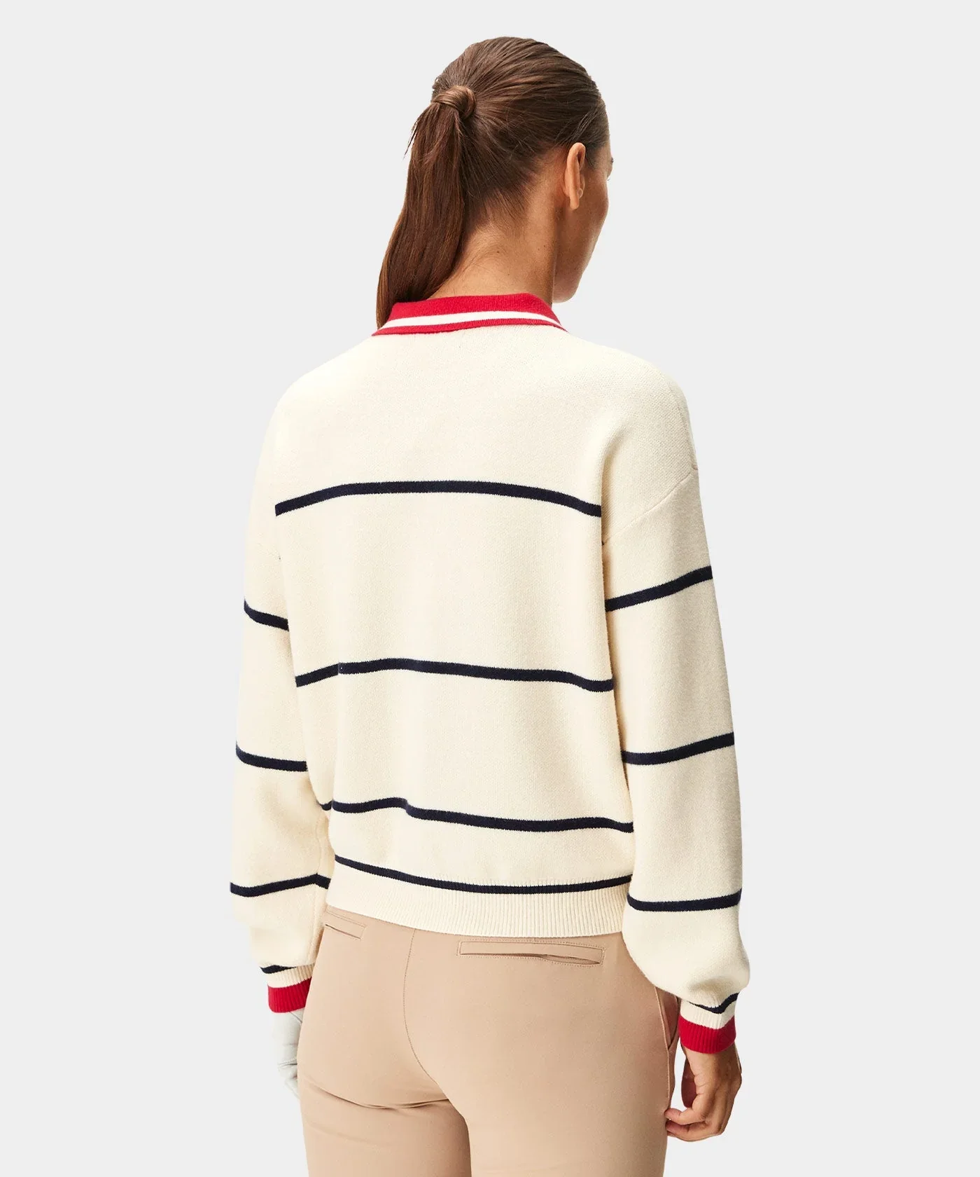 Macade Powder Club Knit Polo Sweater - Powder White - Image 8