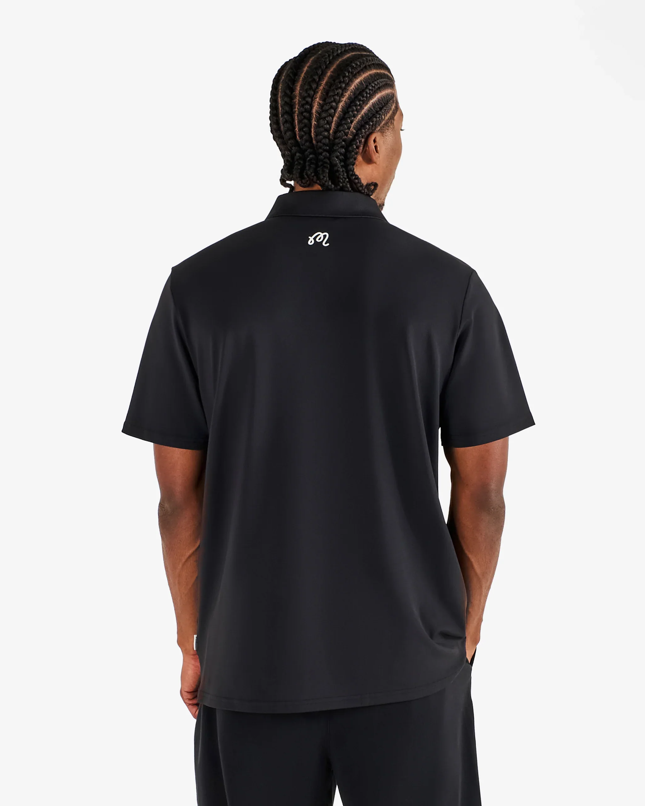 Malbon Block Placket Polo - Black - Image 3
