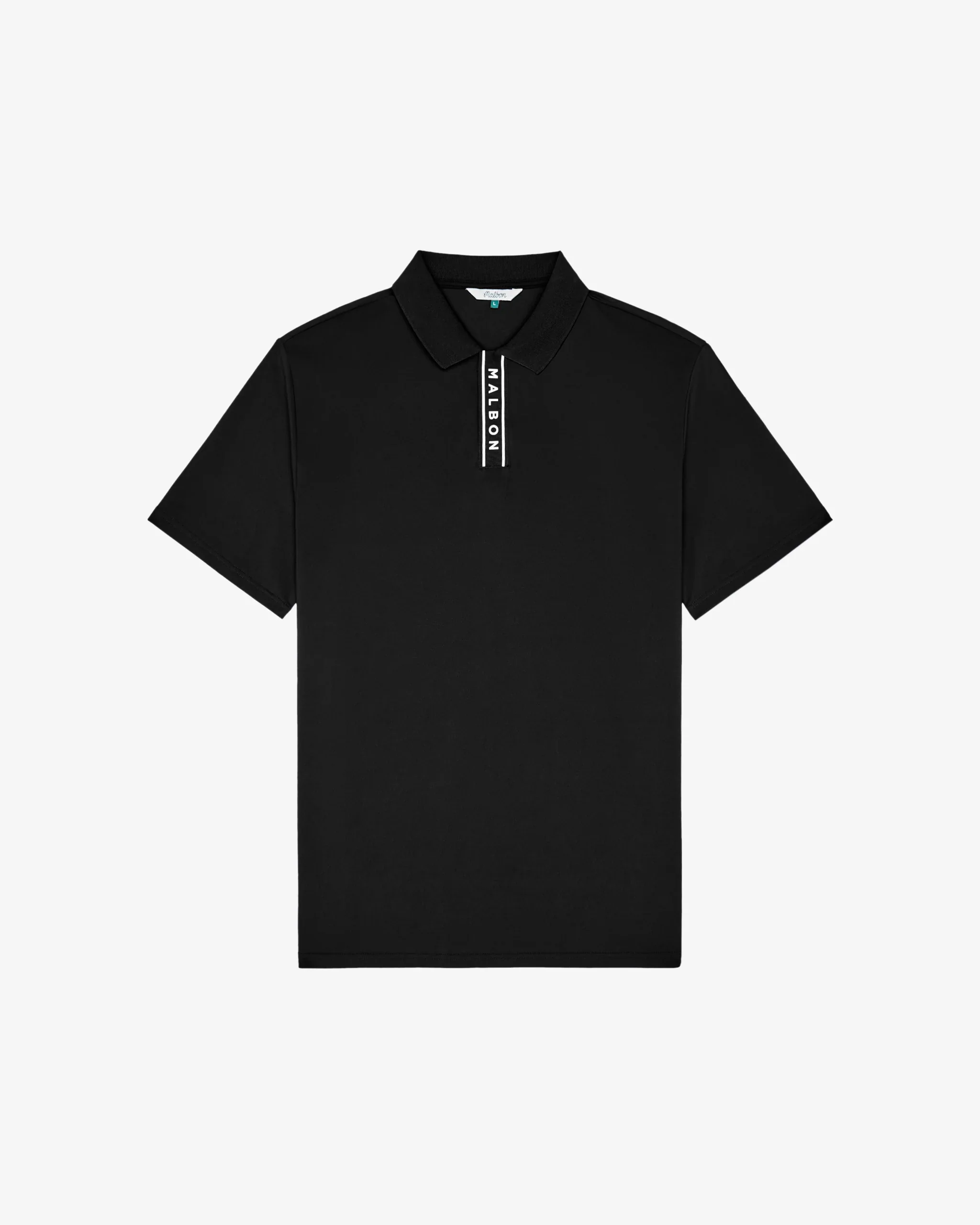 Malbon Block Placket Polo - Black - Image 4