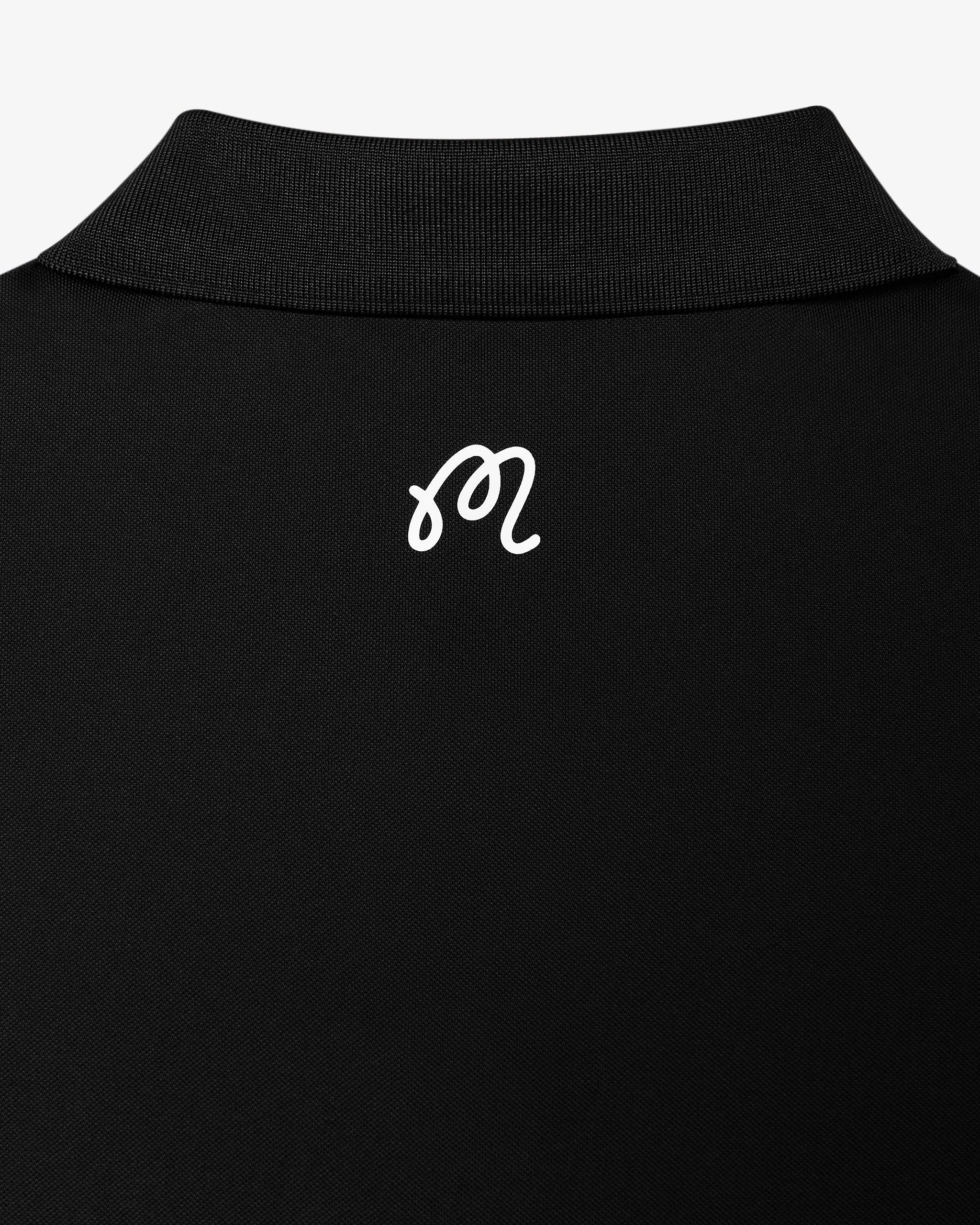 Malbon Block Placket Polo - Black - Image 6