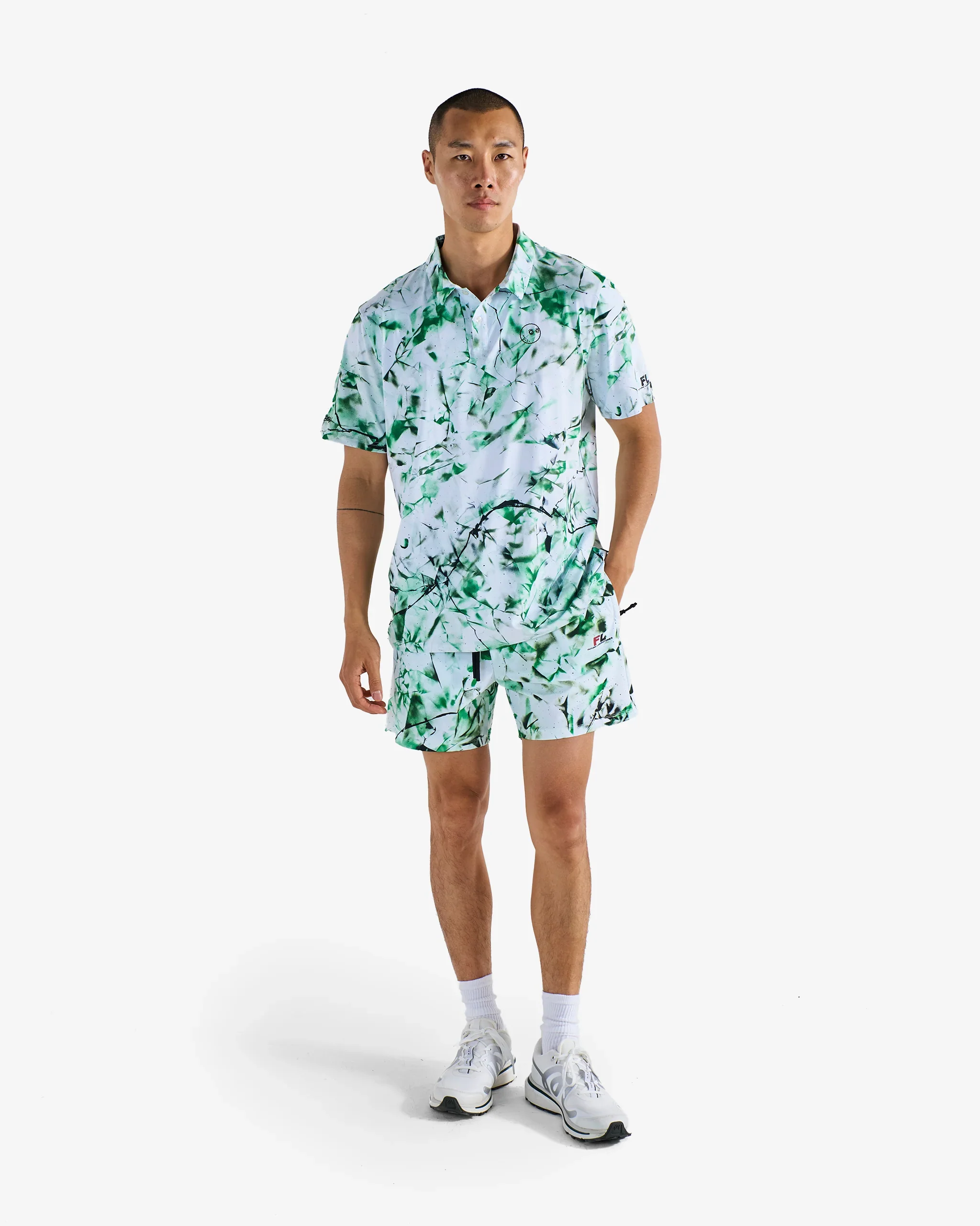 Malbon Futura Poly Performance Polo - Camo Multi - Image 3