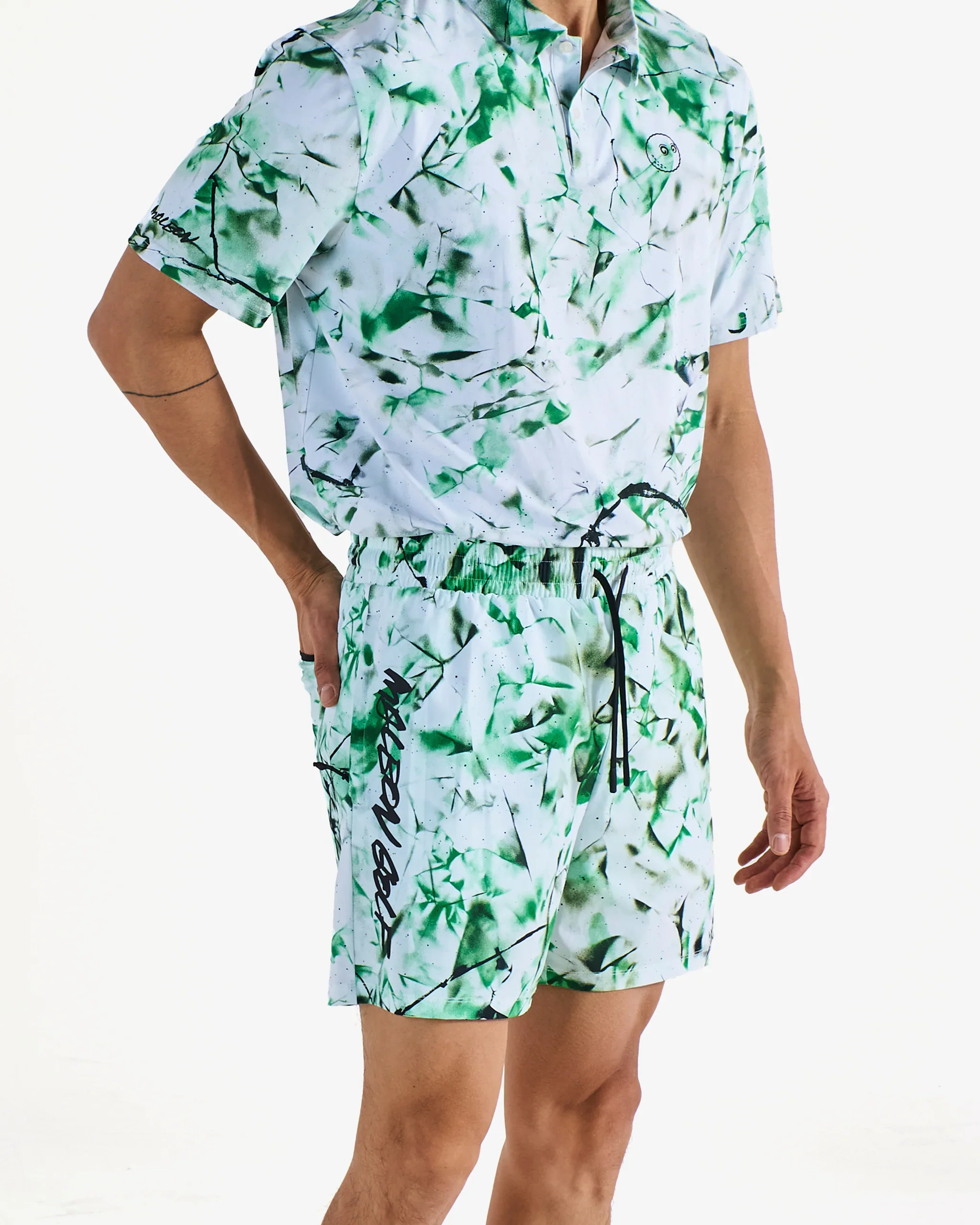 Malbon Futura Poly Performance Polo - Camo Multi - Image 5