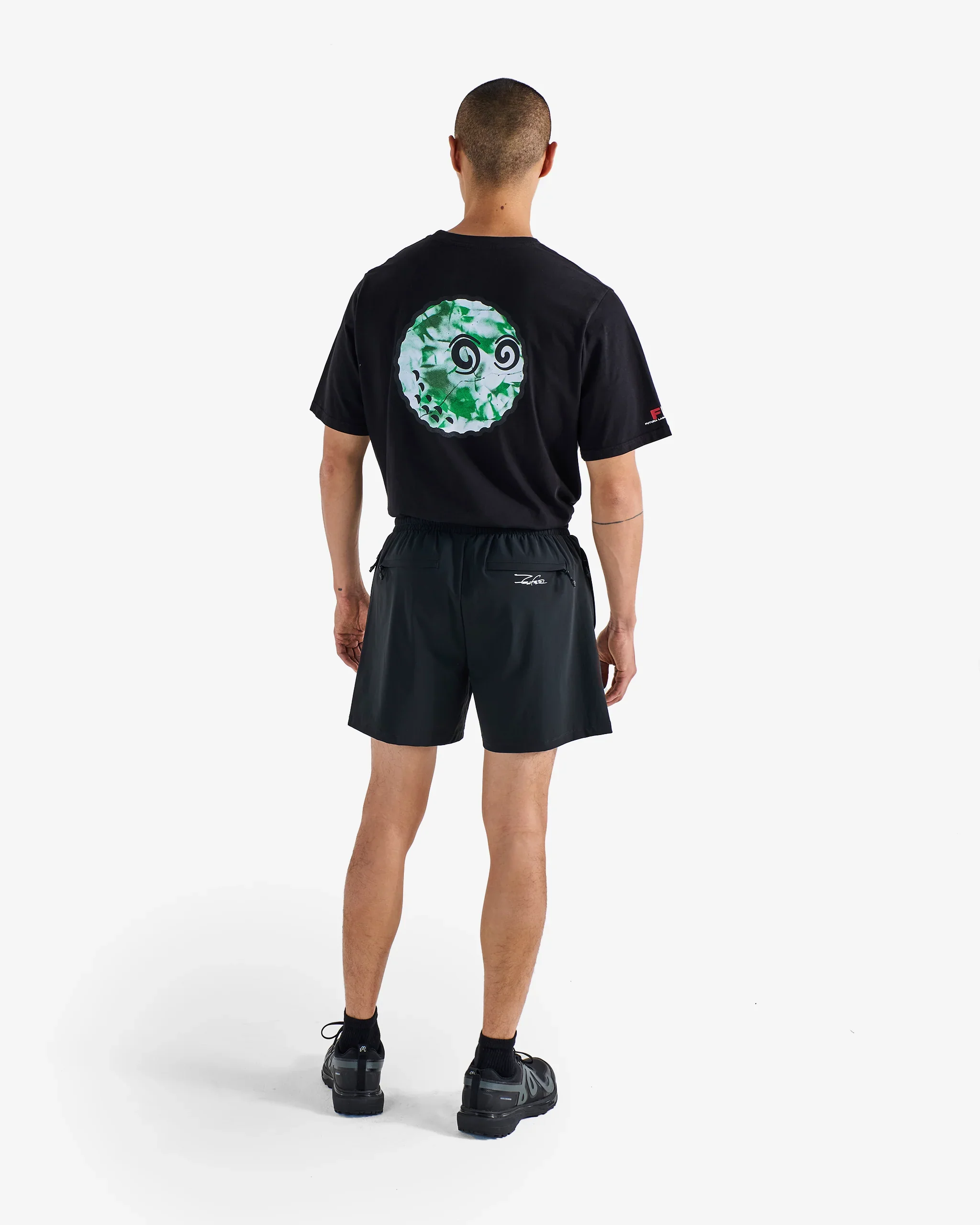 Malbon Futura Tag Tech Short - Black - Image 4