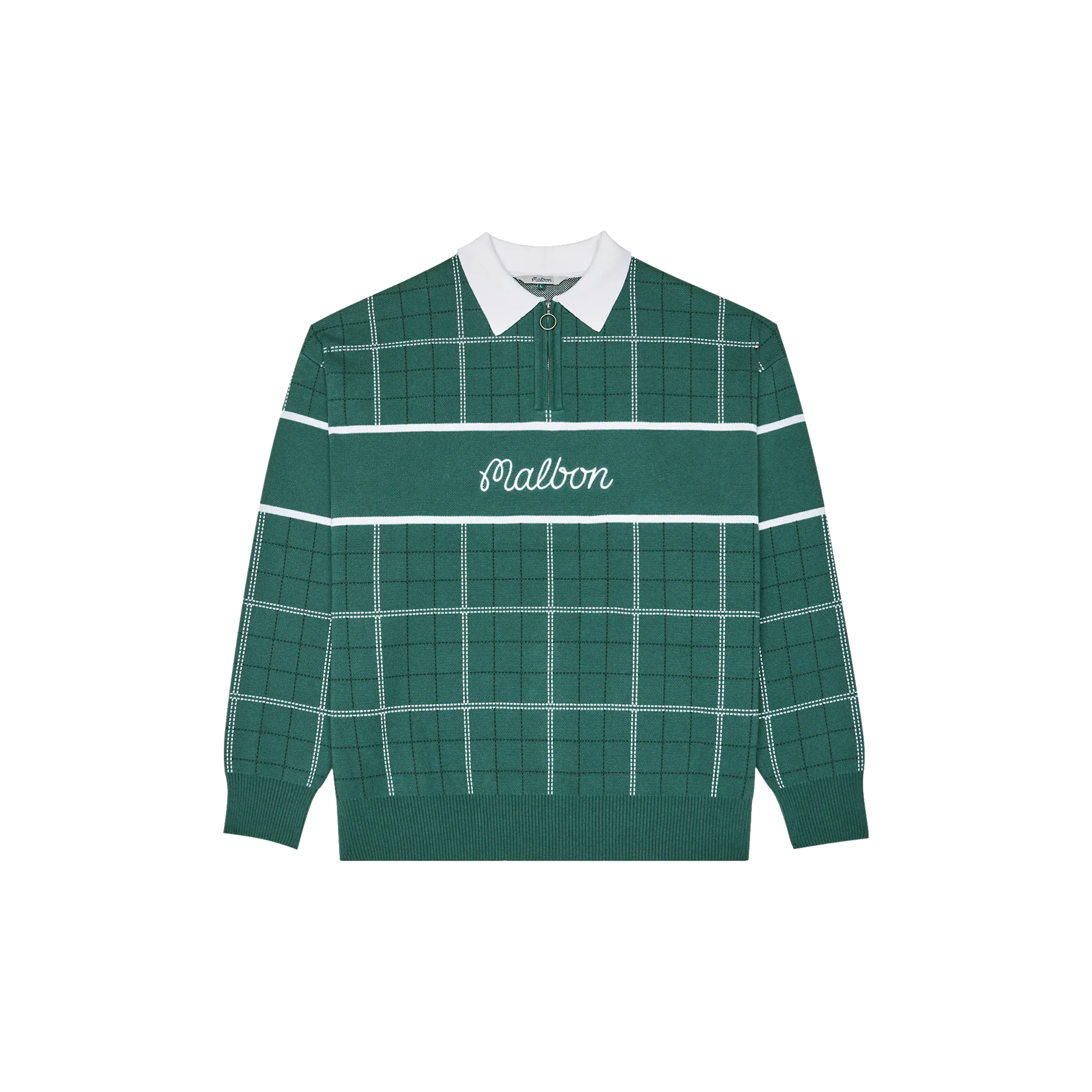 Malbon Golf Bennet Plaid Sweater - Green