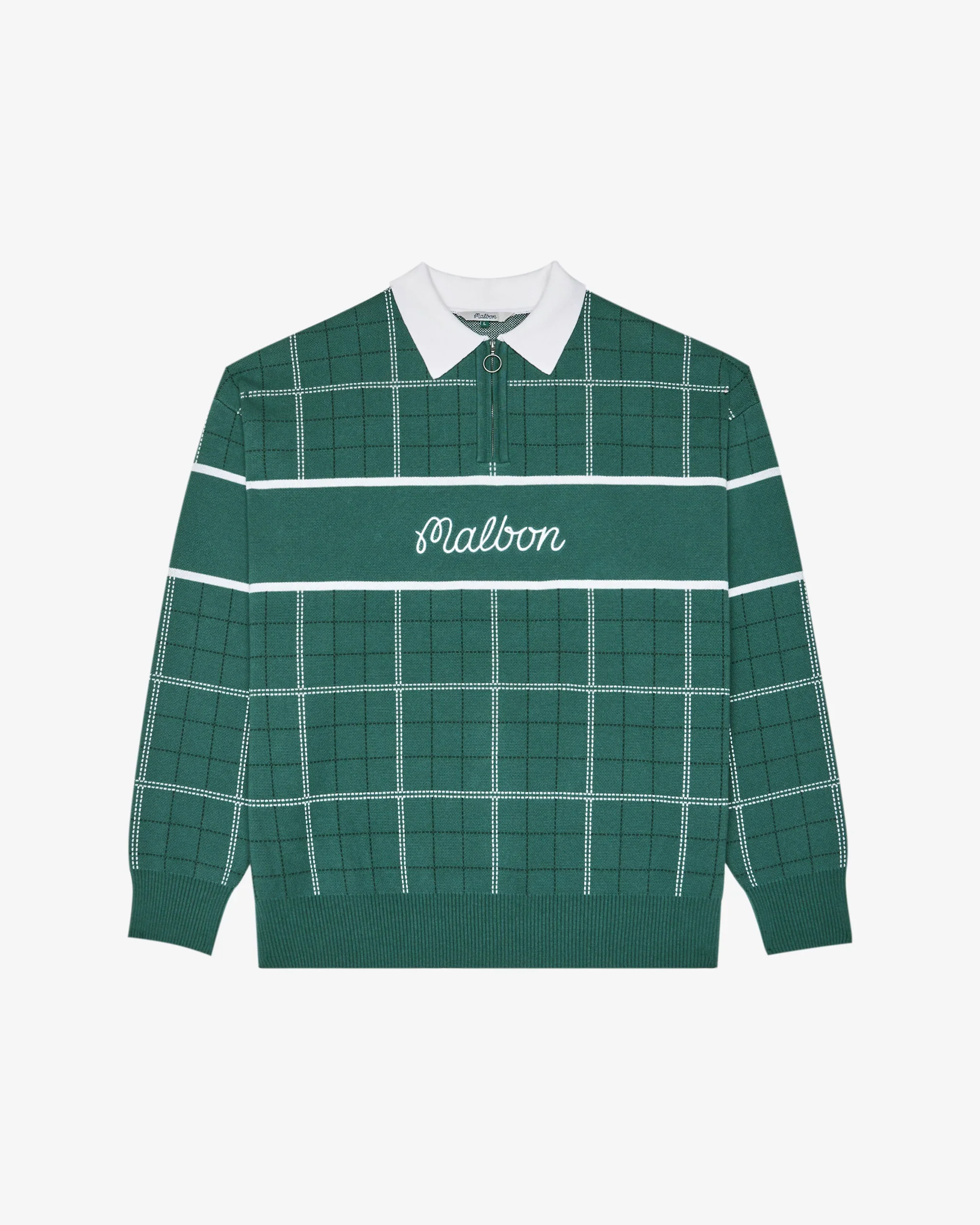 Malbon Golf Bennet Plaid Sweater - Green - Image 3