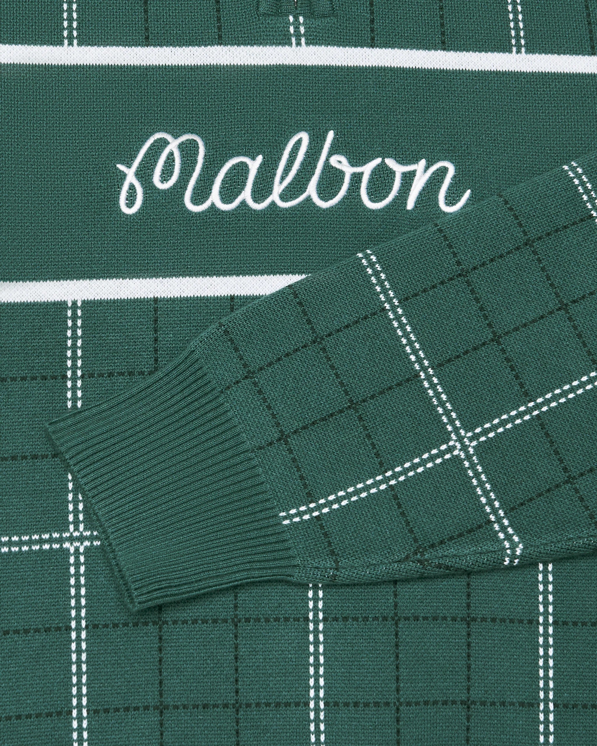 Malbon Golf Bennet Plaid Sweater - Green - Image 4