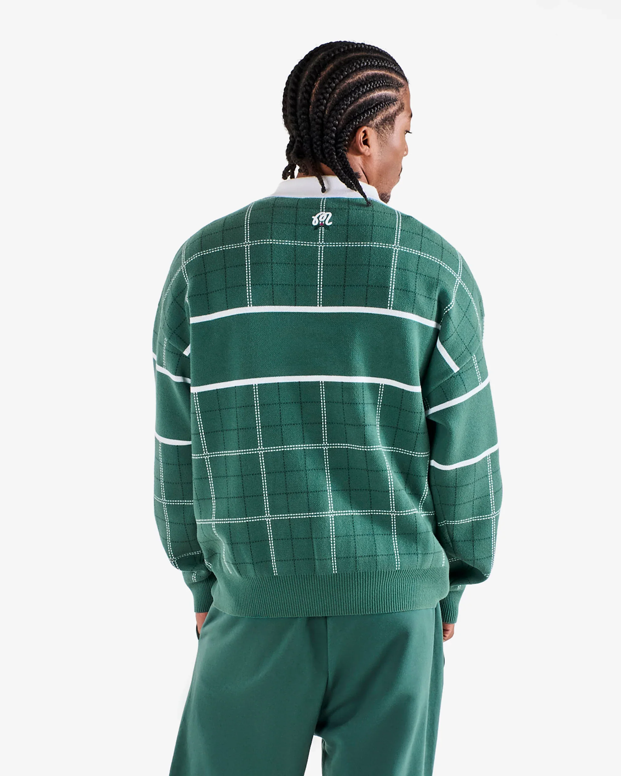 Malbon Golf Bennet Plaid Sweater - Green - Image 7