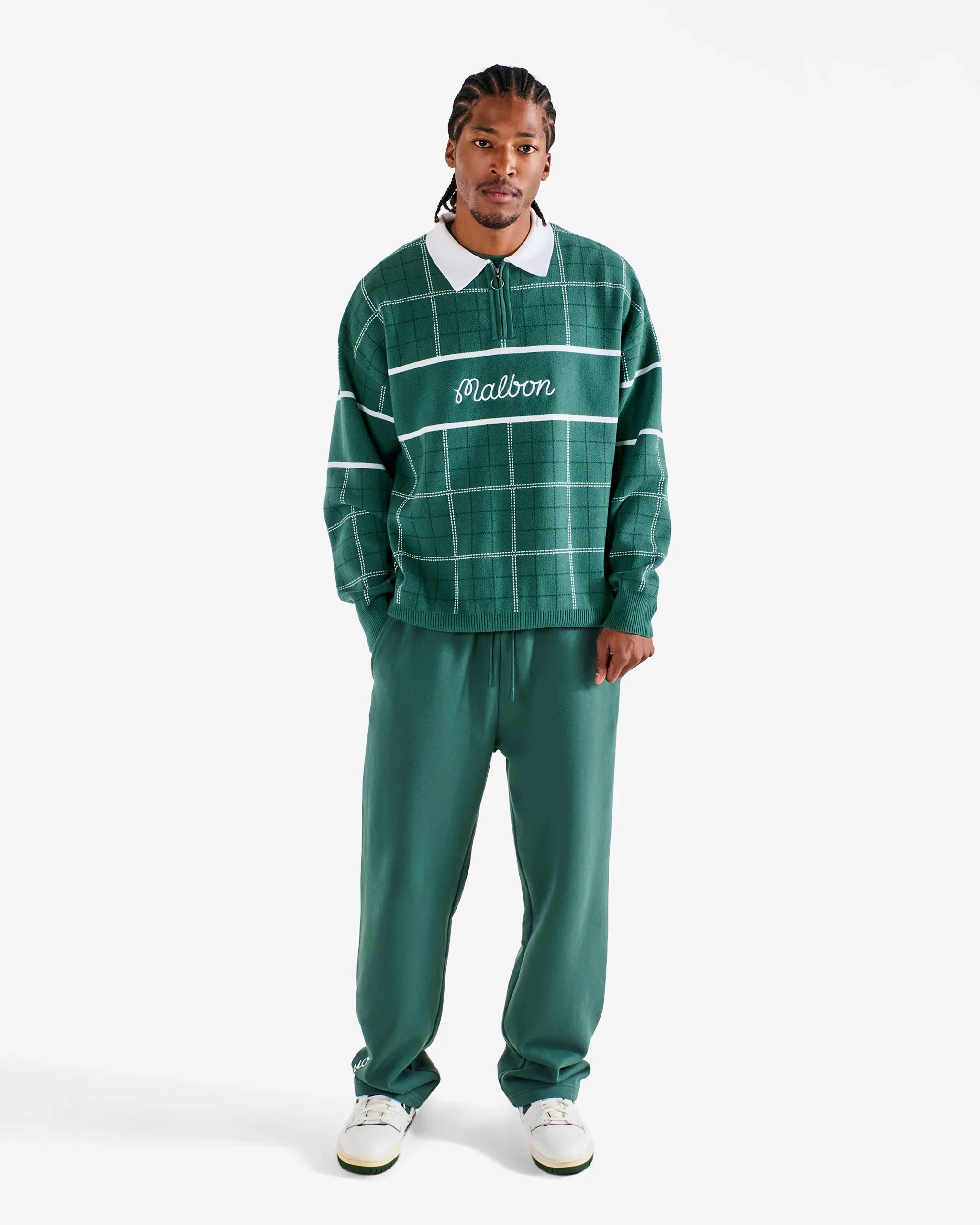 Malbon Golf Bennet Plaid Sweater - Green - Image 8
