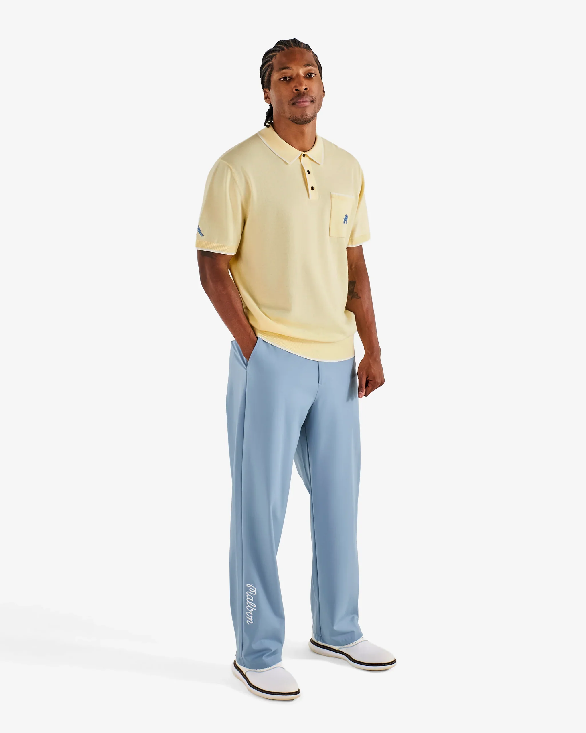 Malbon Golf Birds Of Georgia - Blue Jay Knit Polo - Image 5
