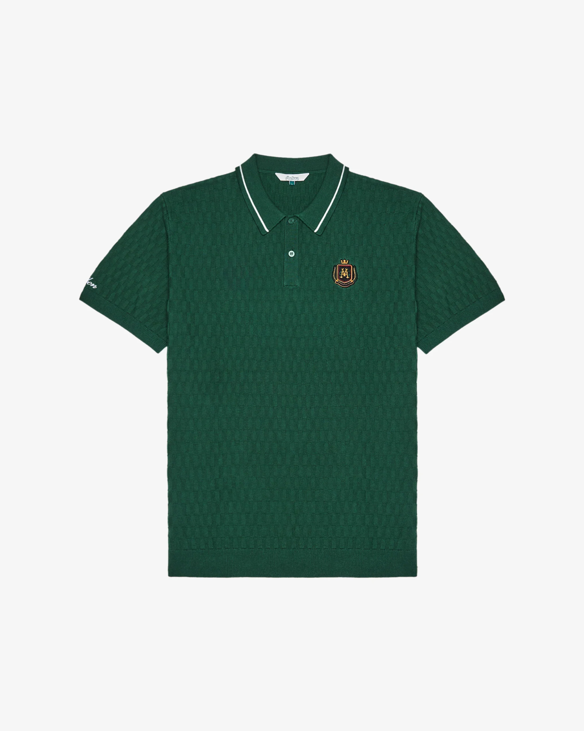 Malbon Golf Crest Knit Polo - Myrtle - Image 3