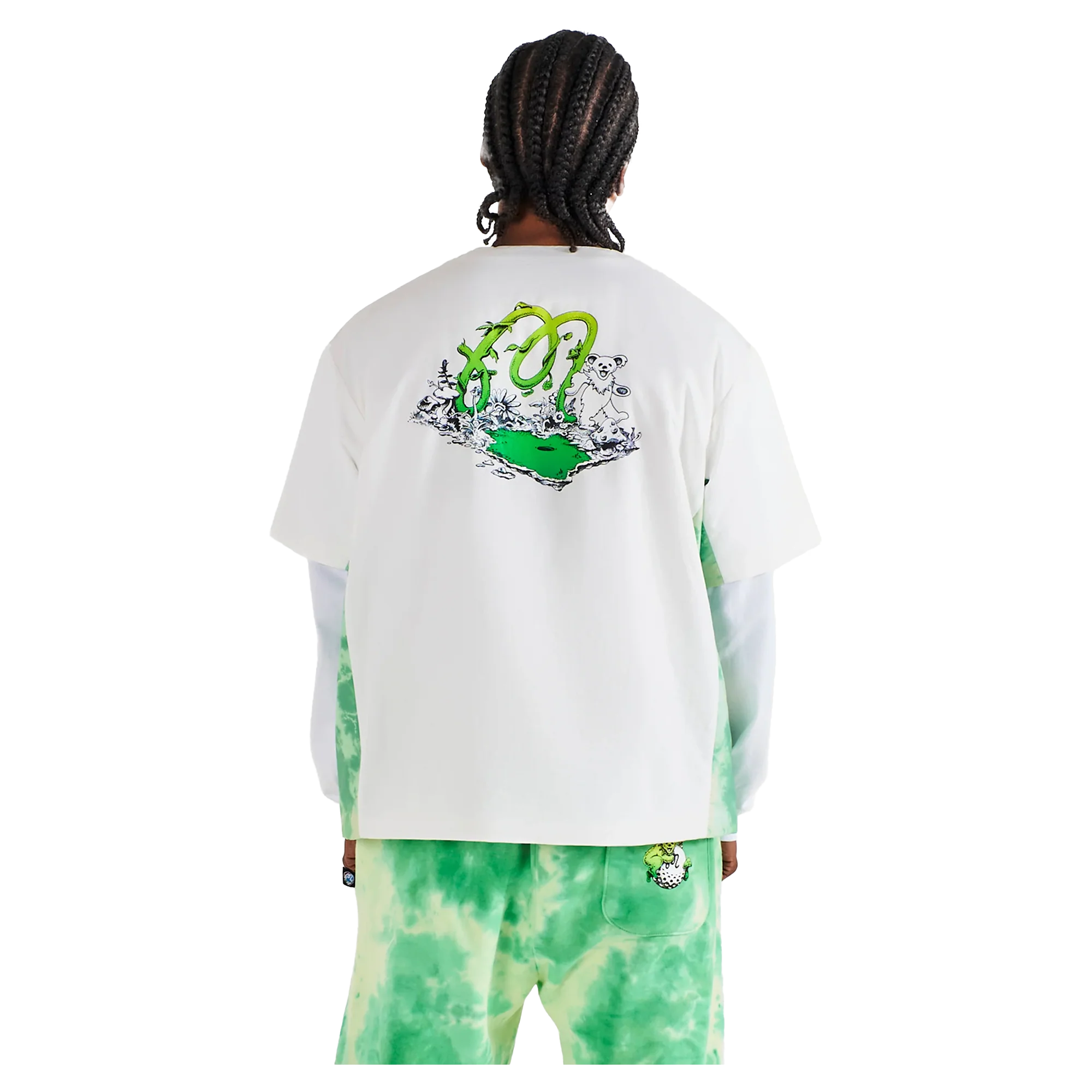 Malbon Golf Grateful Dead Underwood Windshirt - White - Image 2