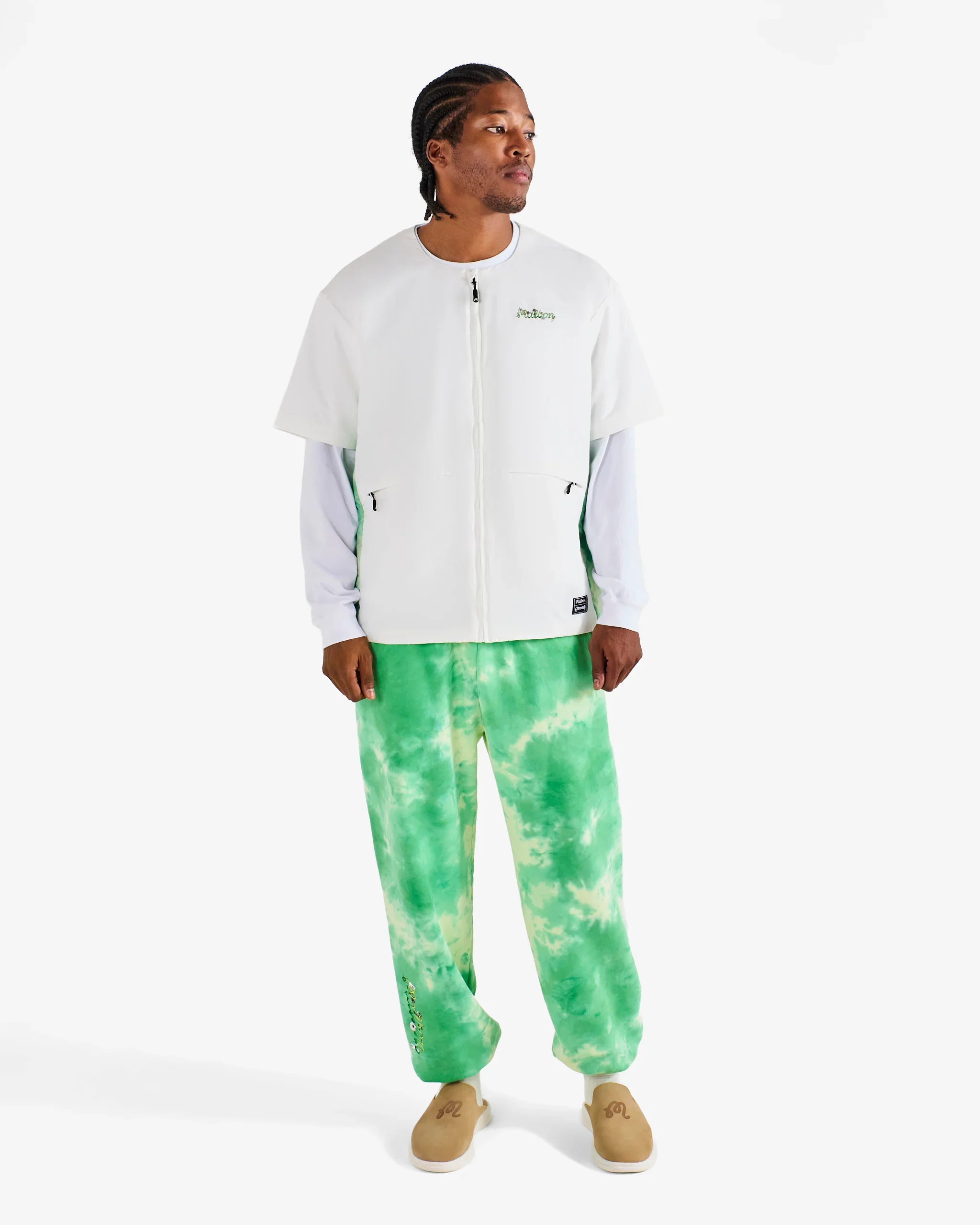 Malbon Golf Grateful Dead Underwood Windshirt - White - Image 4