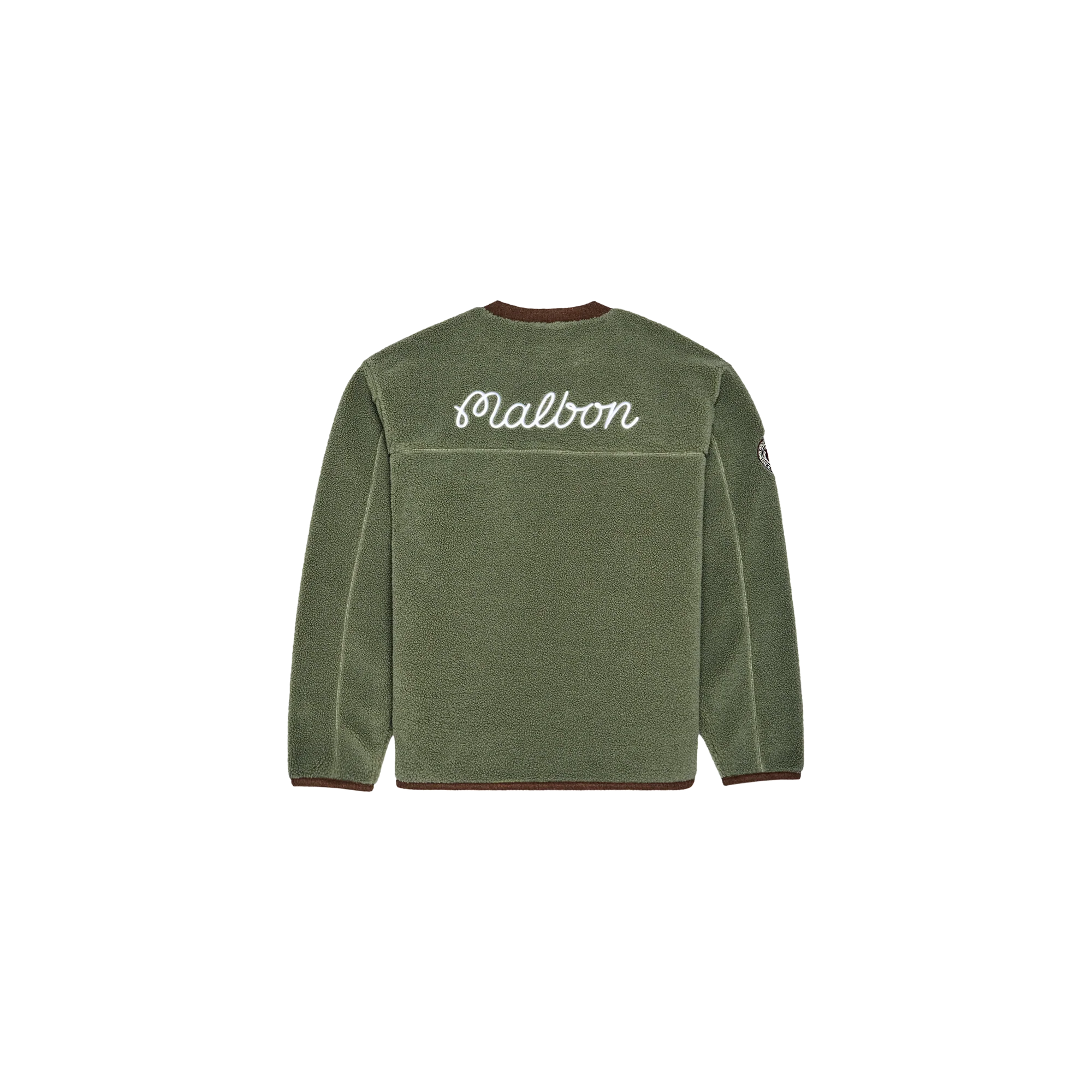 Malbon Golf Hudson Sherpa Crewneck - Olive - Image 2