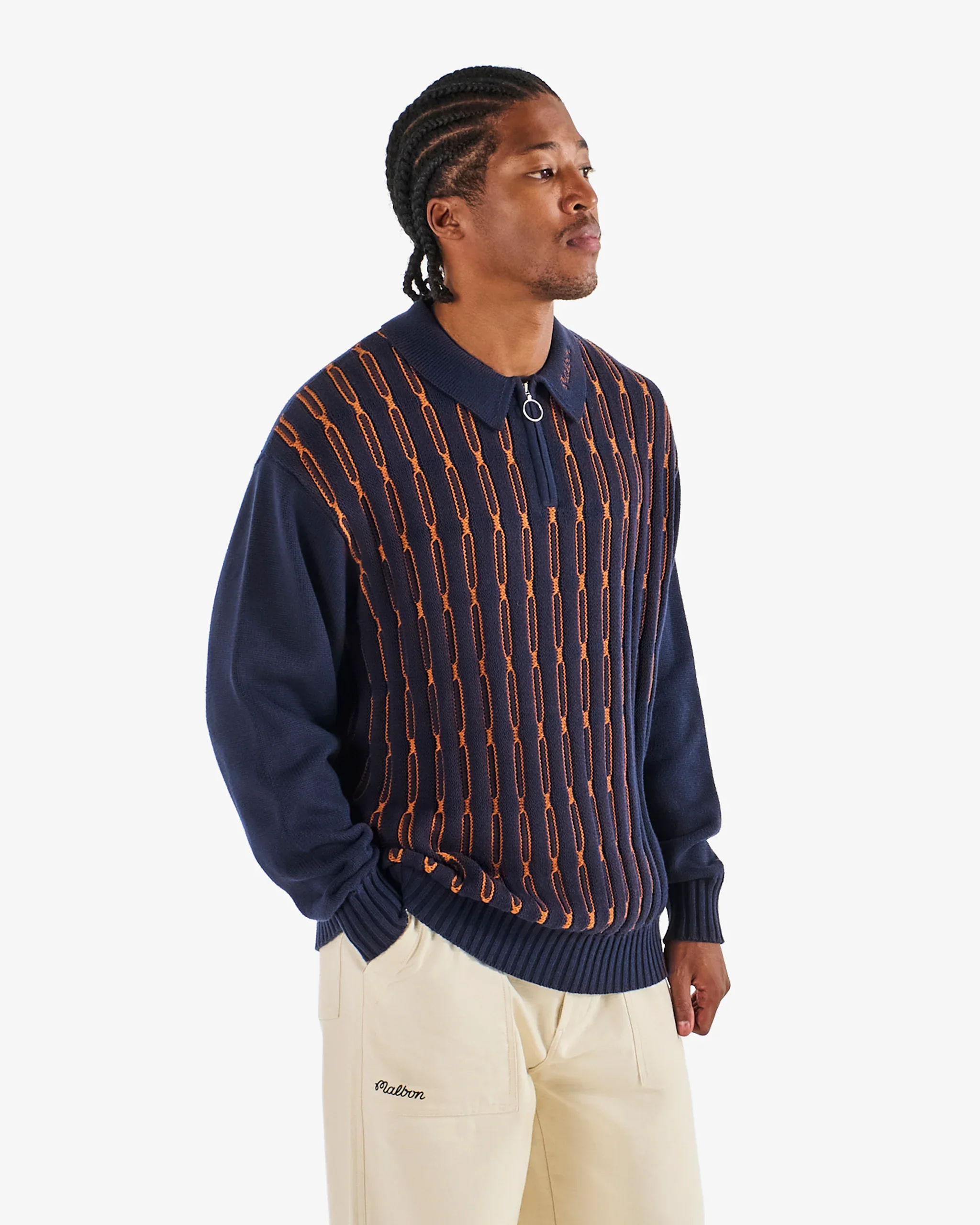 Malbon Golf Links Polo Sweater - Navy - Image 2