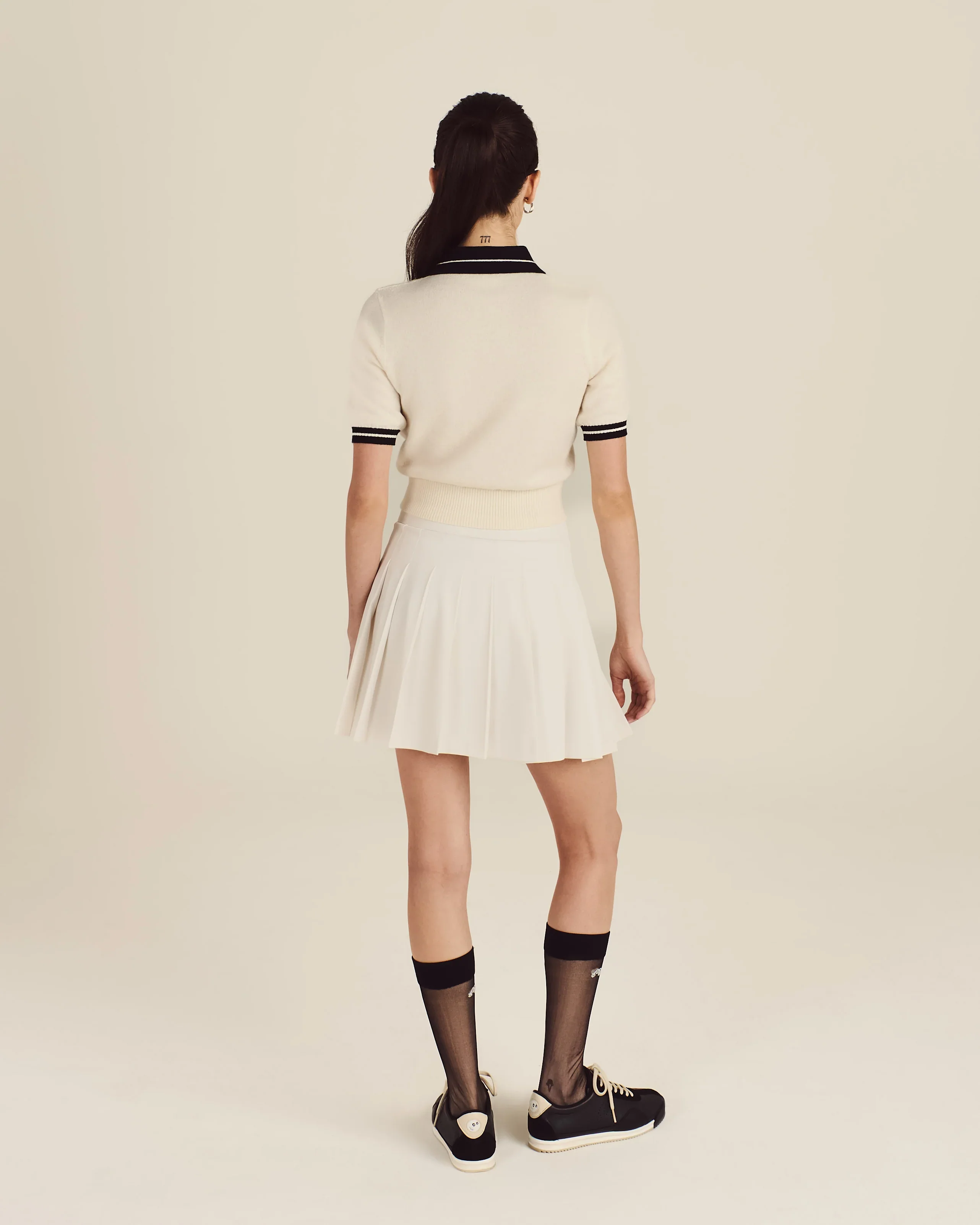 Malbon Golf Womens Mikayla Knit Polo - Canvas - Image 5