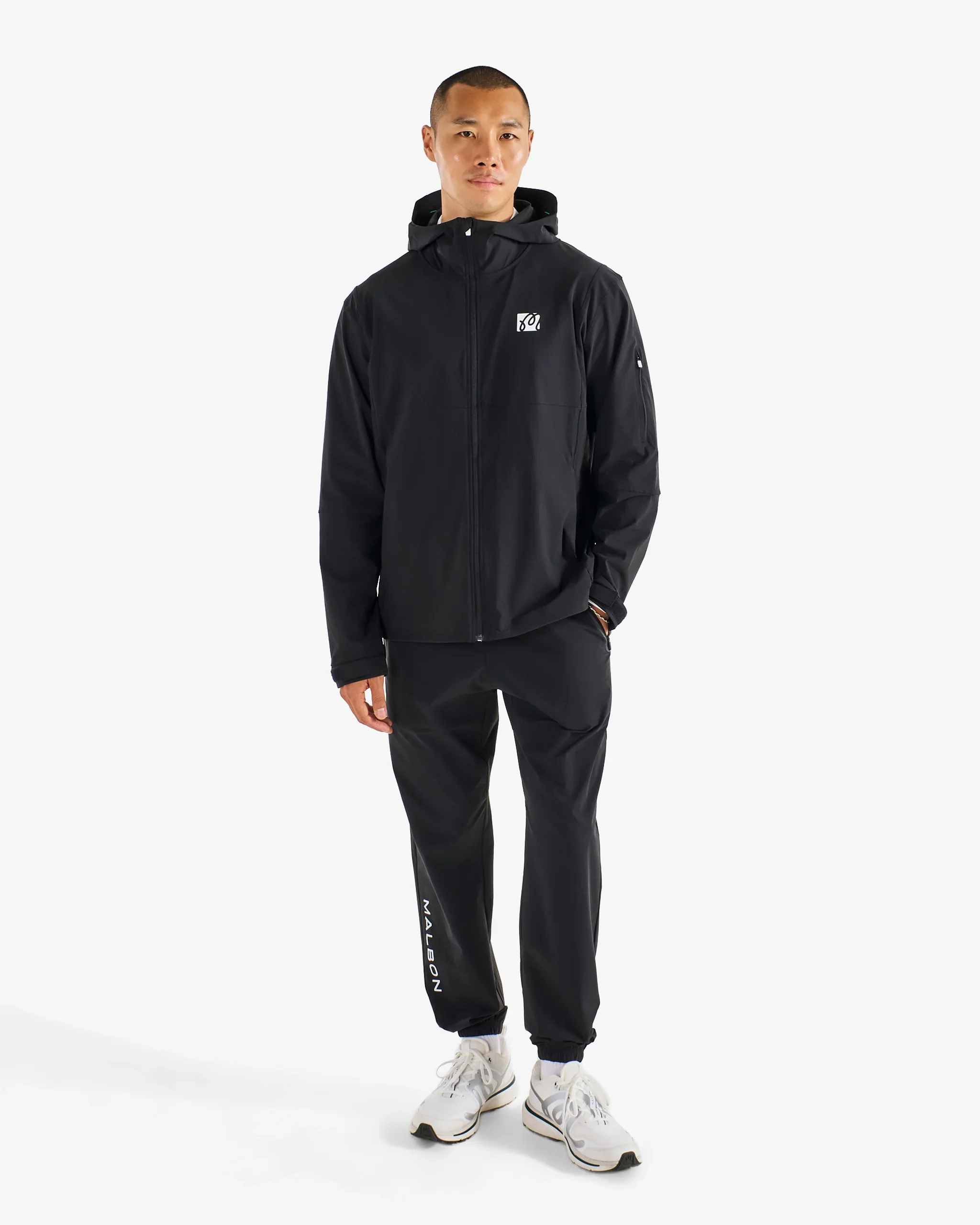 Malbon Golf Performance Full Zip Shell Jacket - Black - Image 4