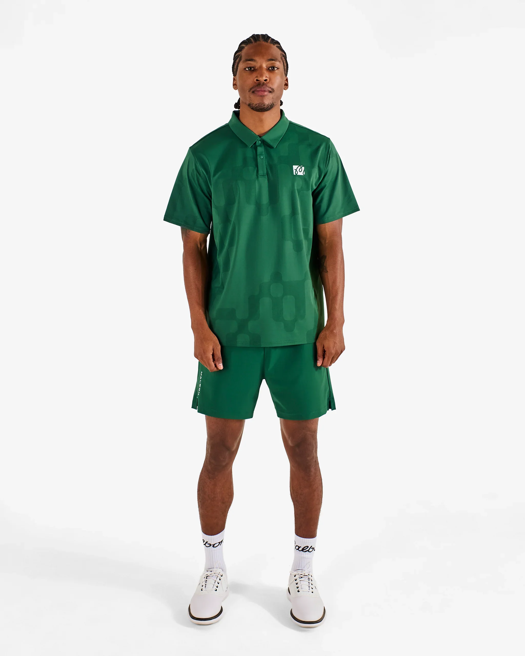 Malbon Golf Performance Mesh Paneled Polo - Eden Green - Image 5