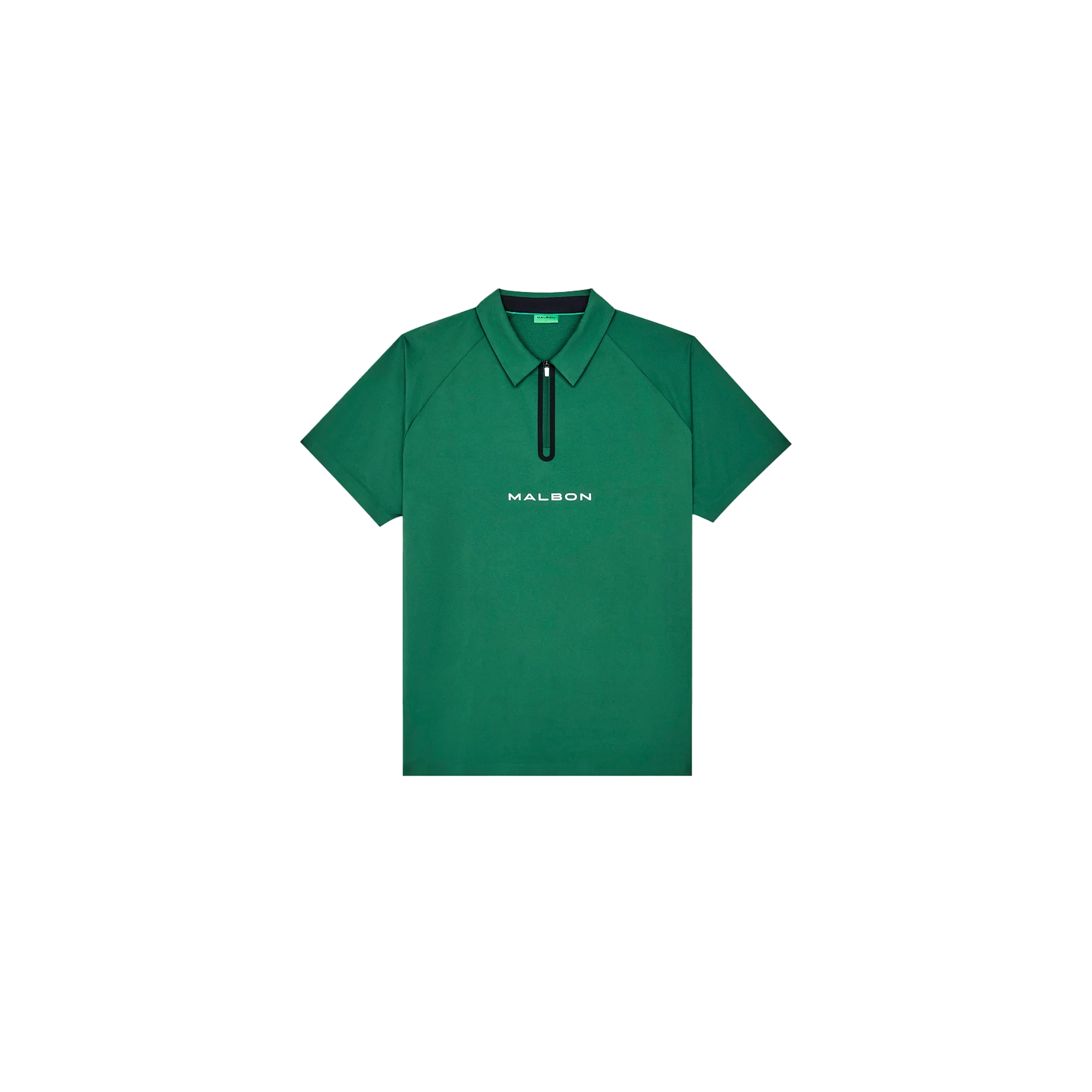 Malbon Golf Performance Zip Raglan Polo - Eden Green