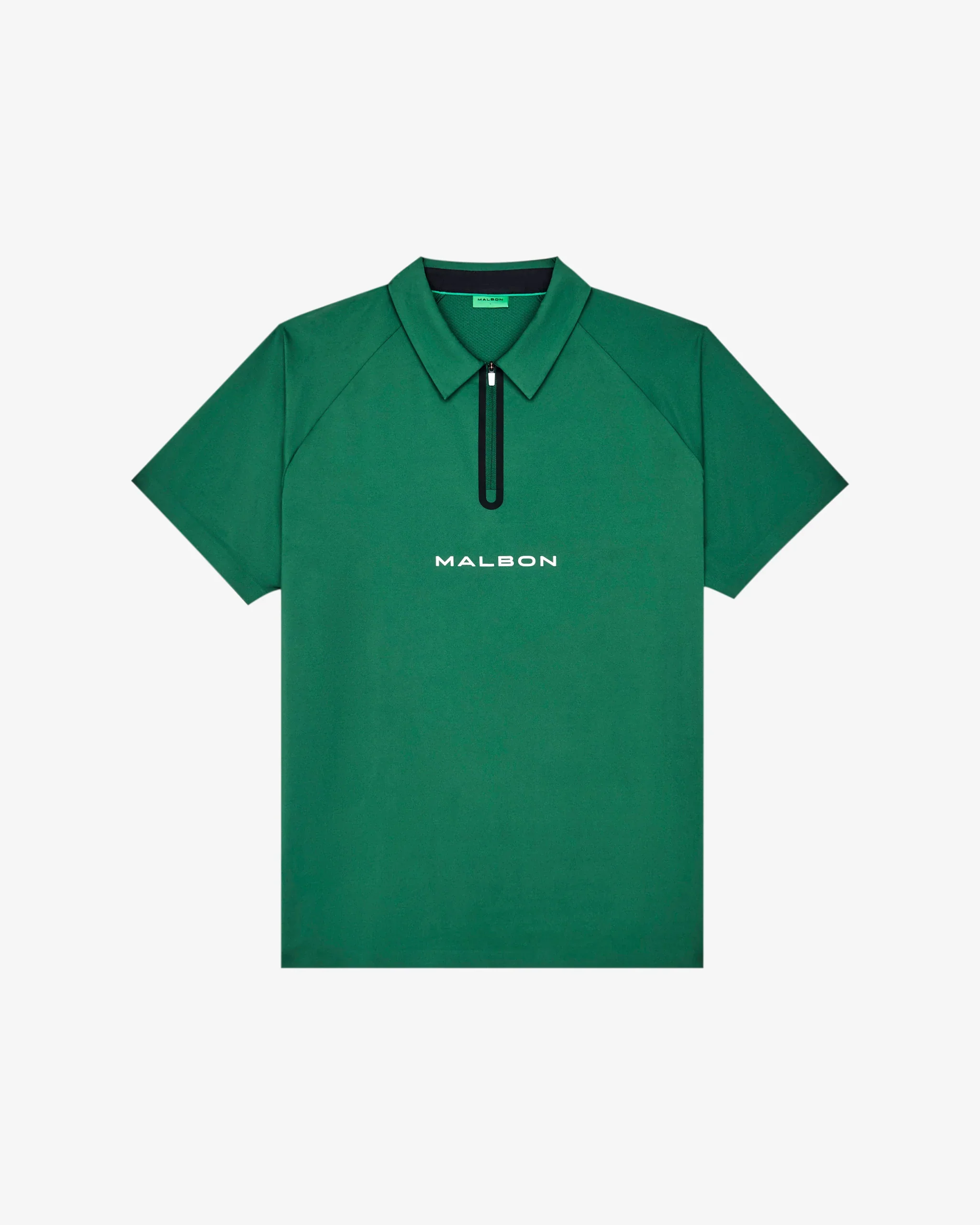 Malbon Golf Performance Zip Raglan Polo - Eden Green - Image 4