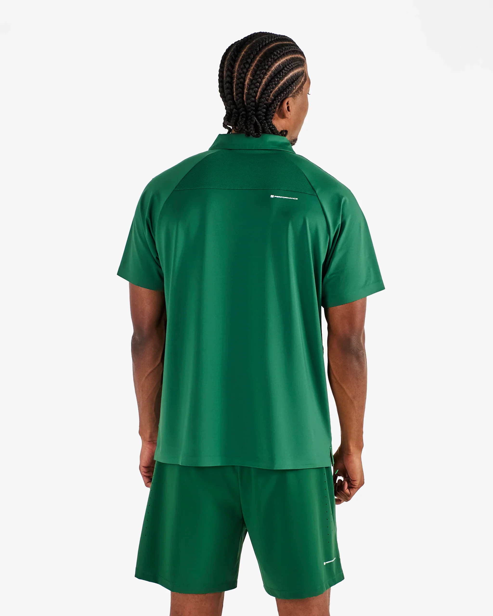 Malbon Golf Performance Zip Raglan Polo - Eden Green - Image 6