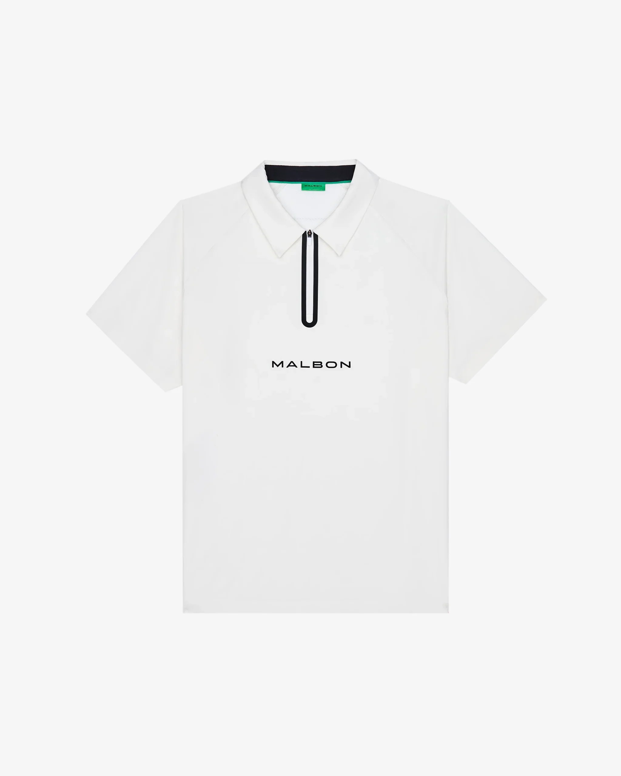 Malbon Golf Performance Zip Raglan Polo - White - Image 3