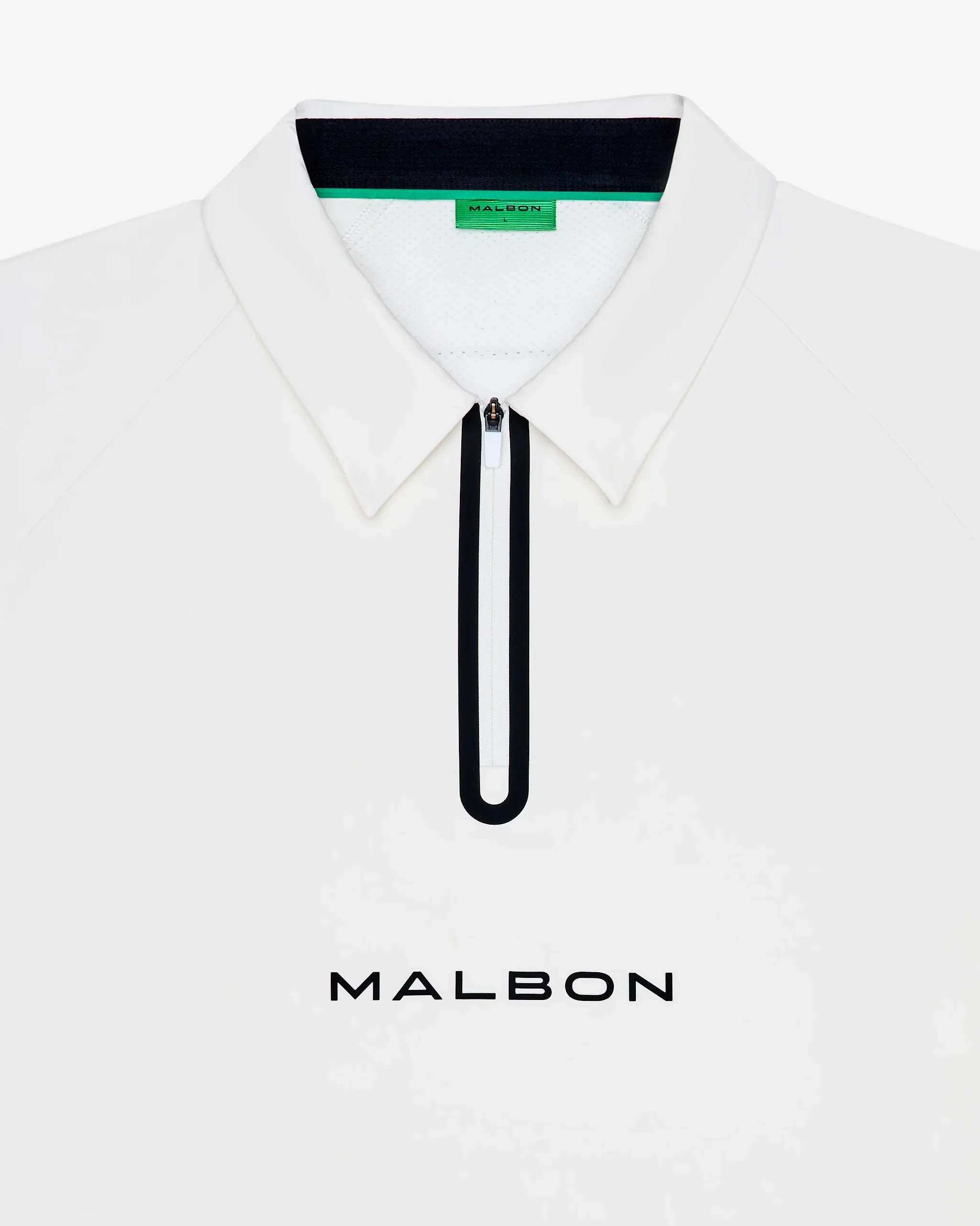 Malbon Golf Performance Zip Raglan Polo - White - Image 7