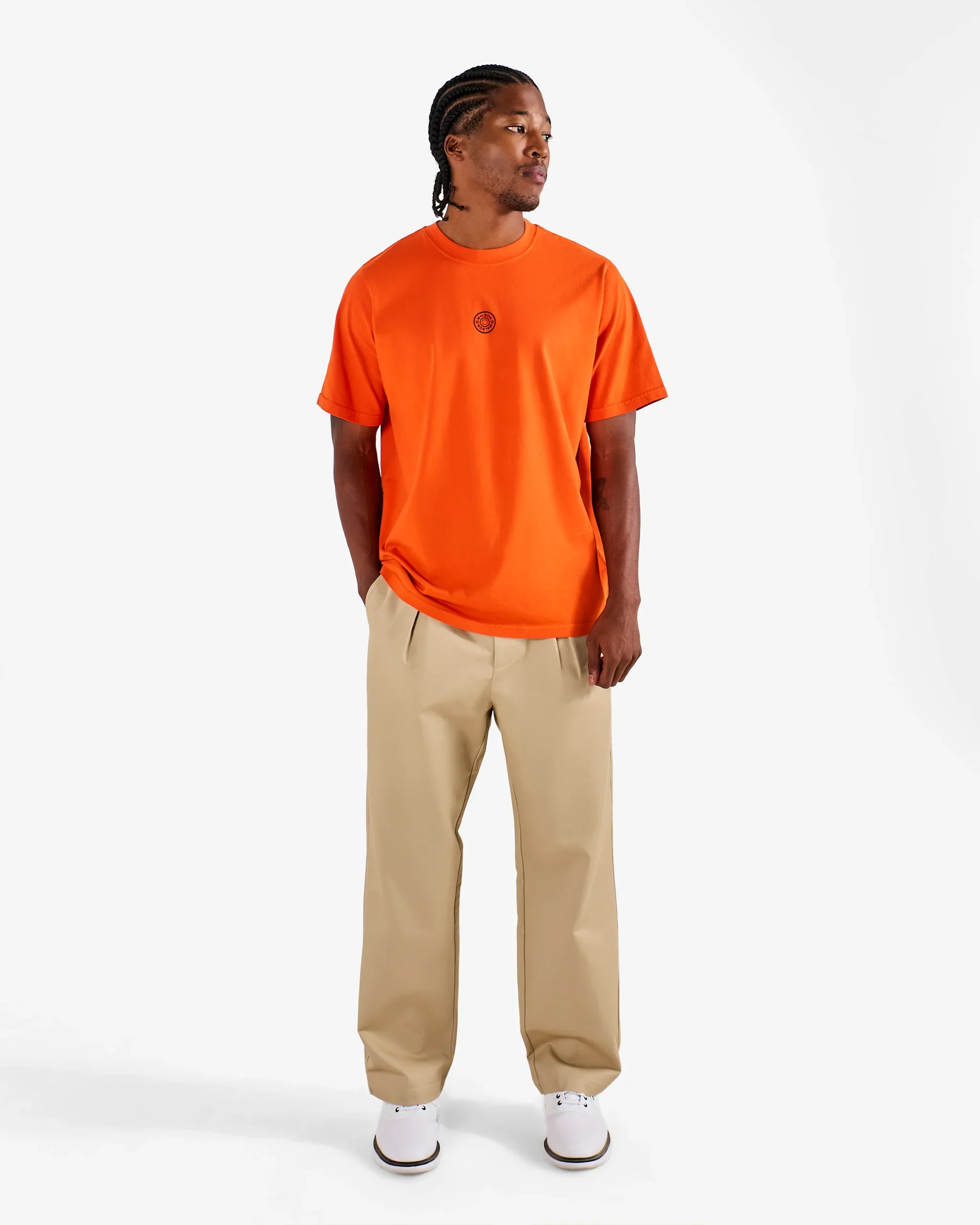 Malbon Golf Reverse Pleat Trousers - Khaki - Image 5